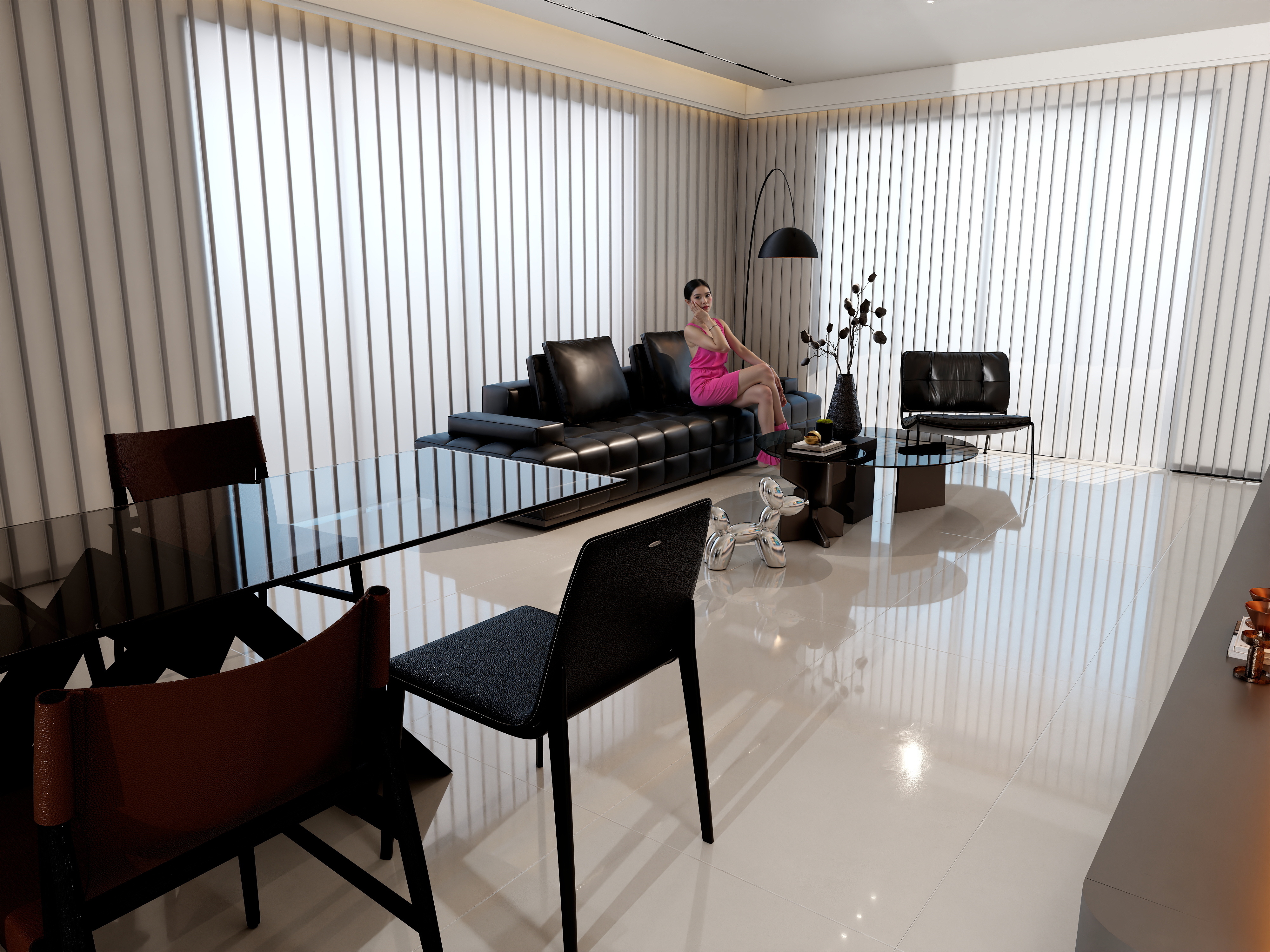 一墨行空-152㎡4室大平层黑白灰经典-装修设计方案