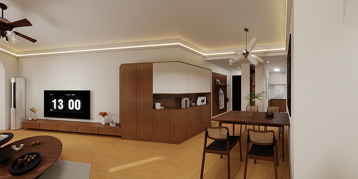 晓峰155a9923a8850-镇雄 雄府天骄-平板门效果-装修设计方案