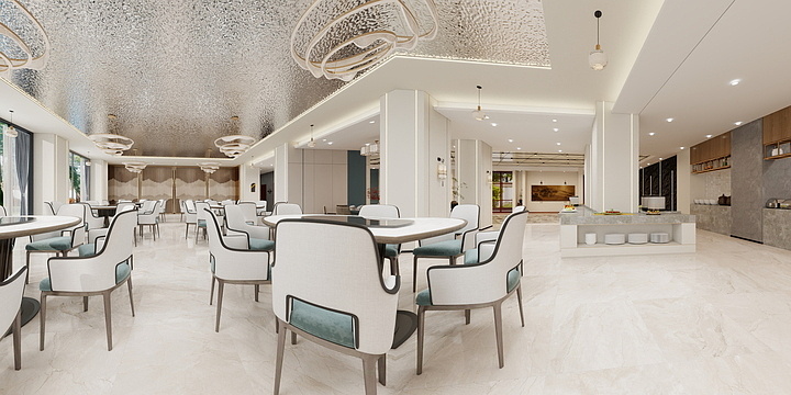 汇佰嘉护墙板工厂-漫湾国际酒店餐厅改造效果图-装修设计方案