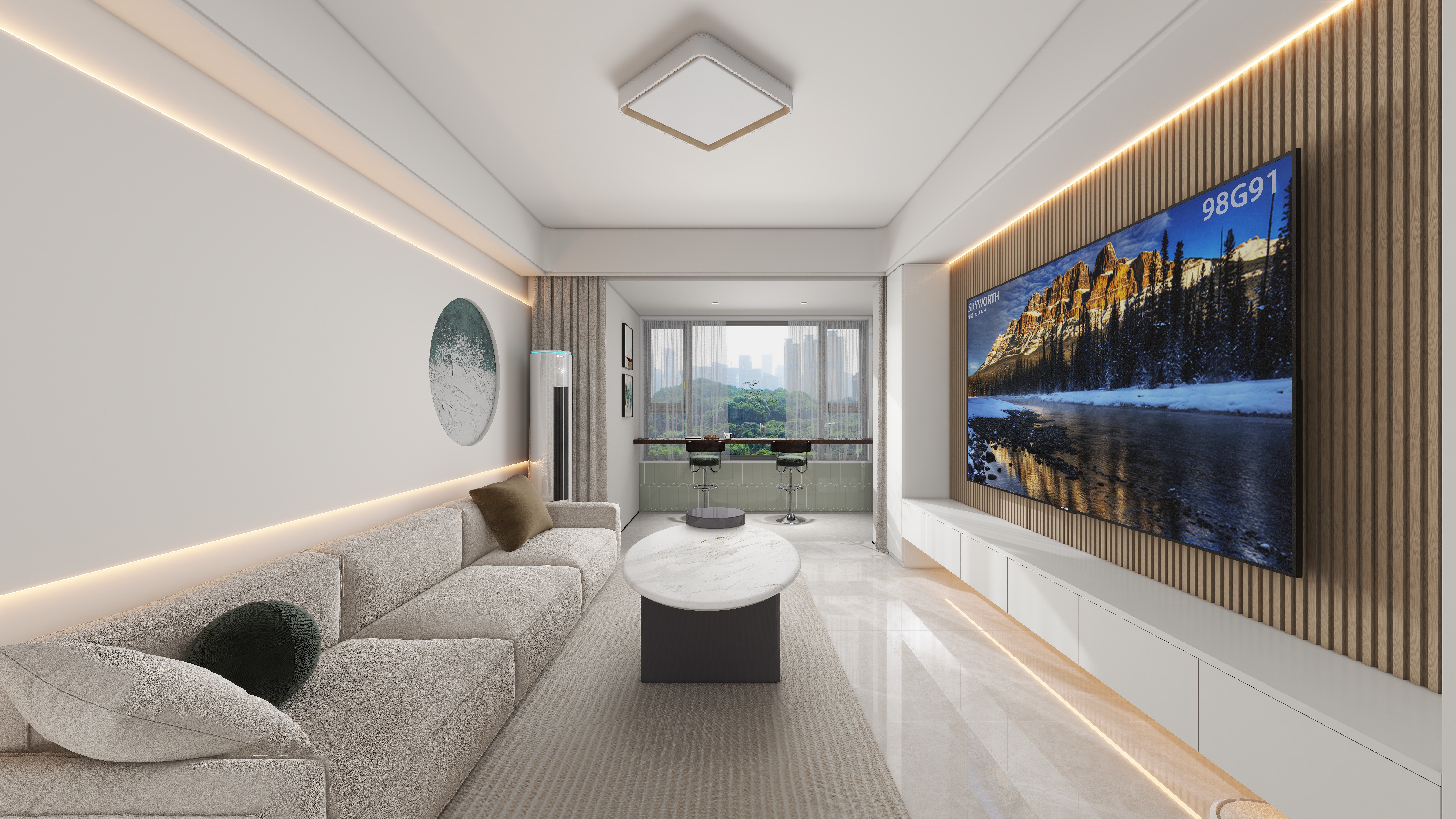 阳光cici-现代简约88㎡3室-装修设计方案