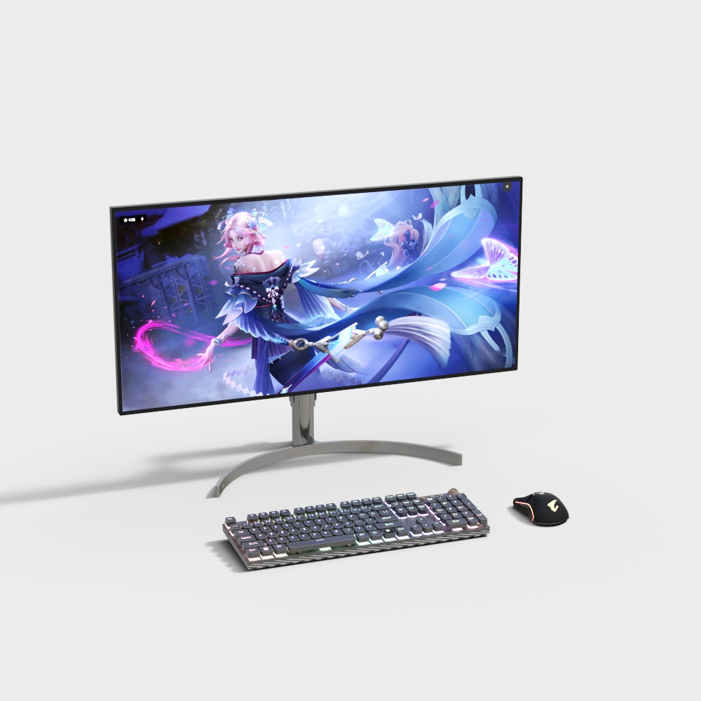 现代电竞电脑3D模型