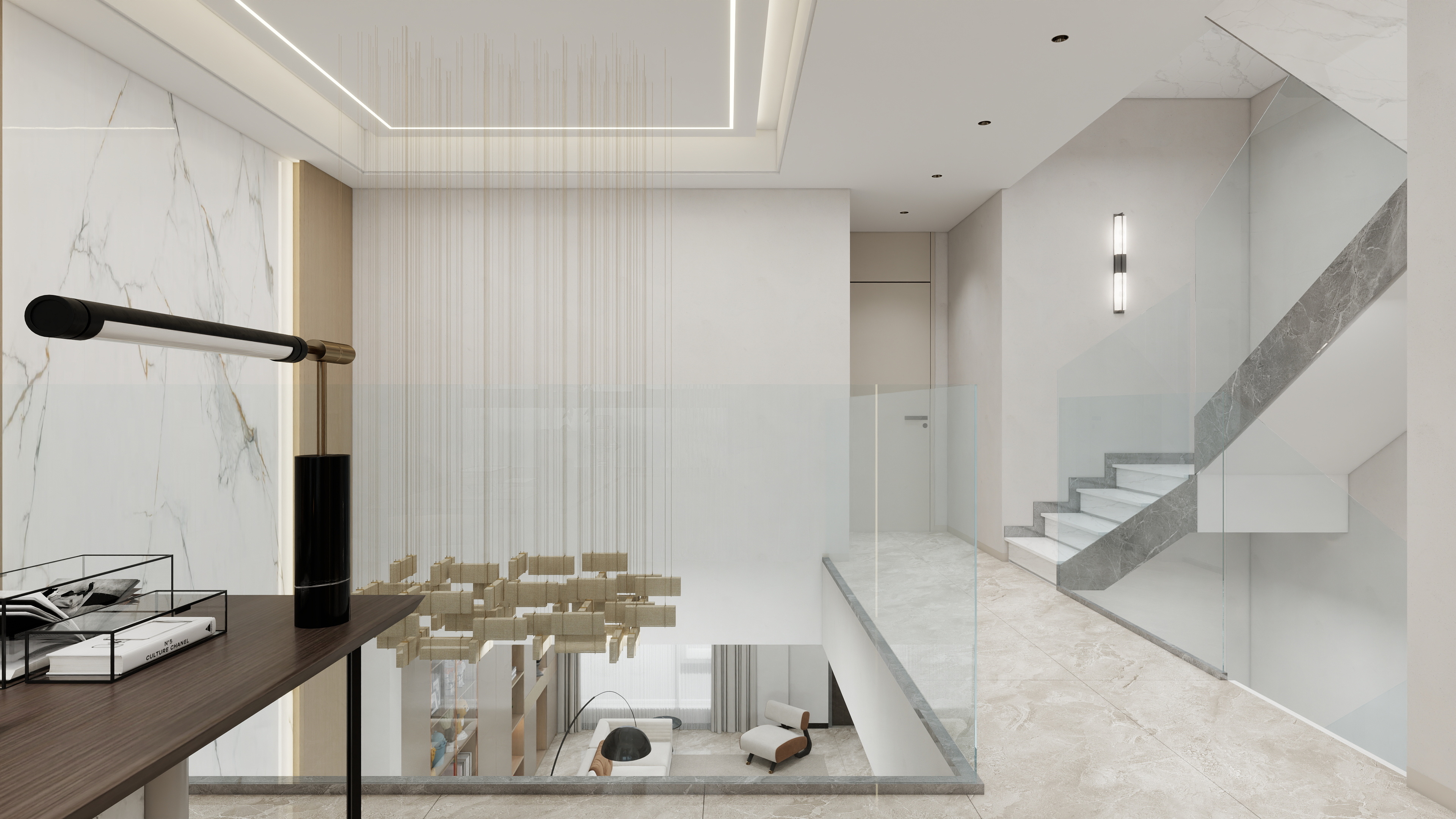 张岩-浙江绍兴400㎡现代简约别墅装修效果图