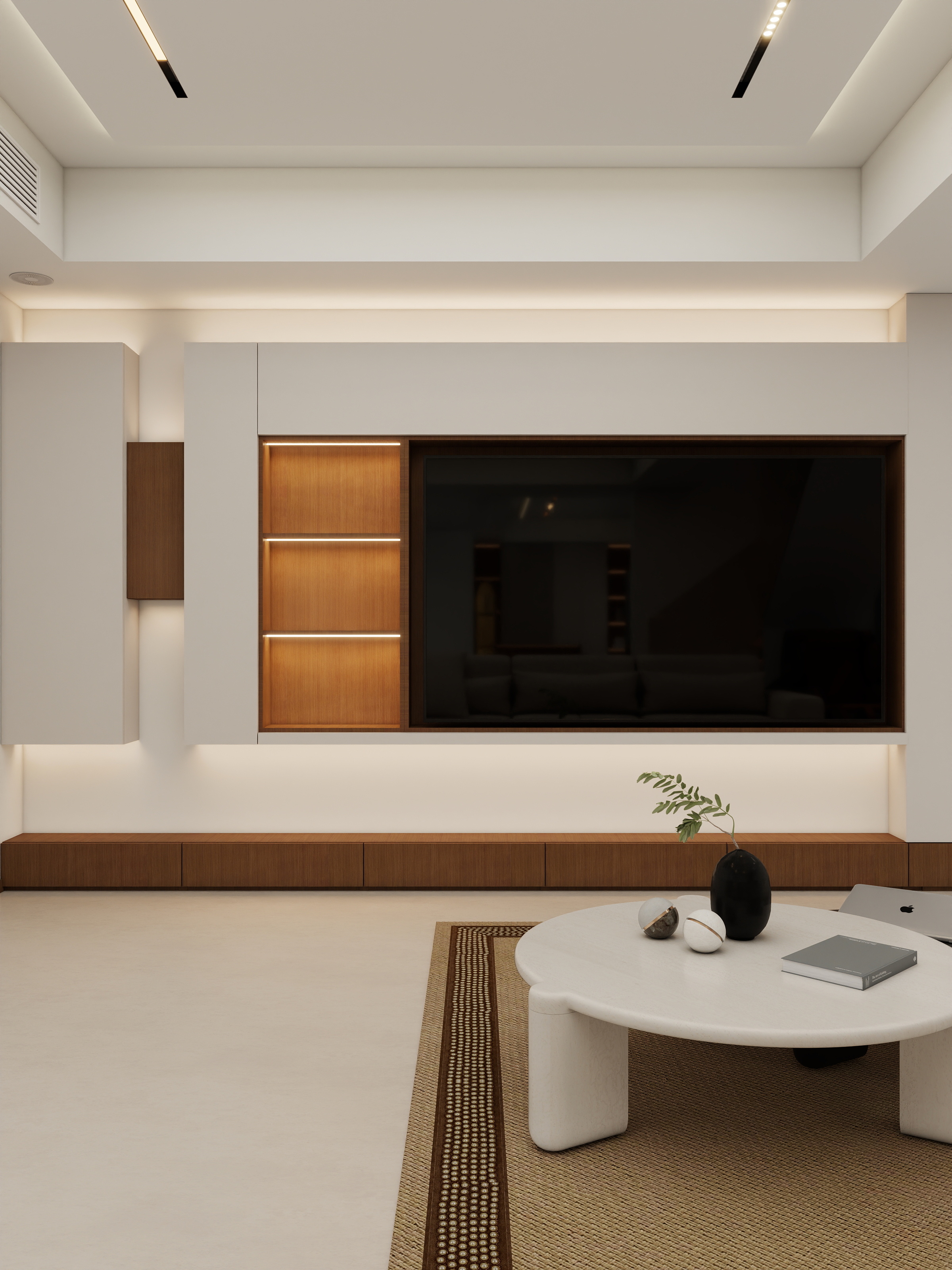 成爽-四川成都花间君邸（603平方现代极简底跃四居室）装修效果图