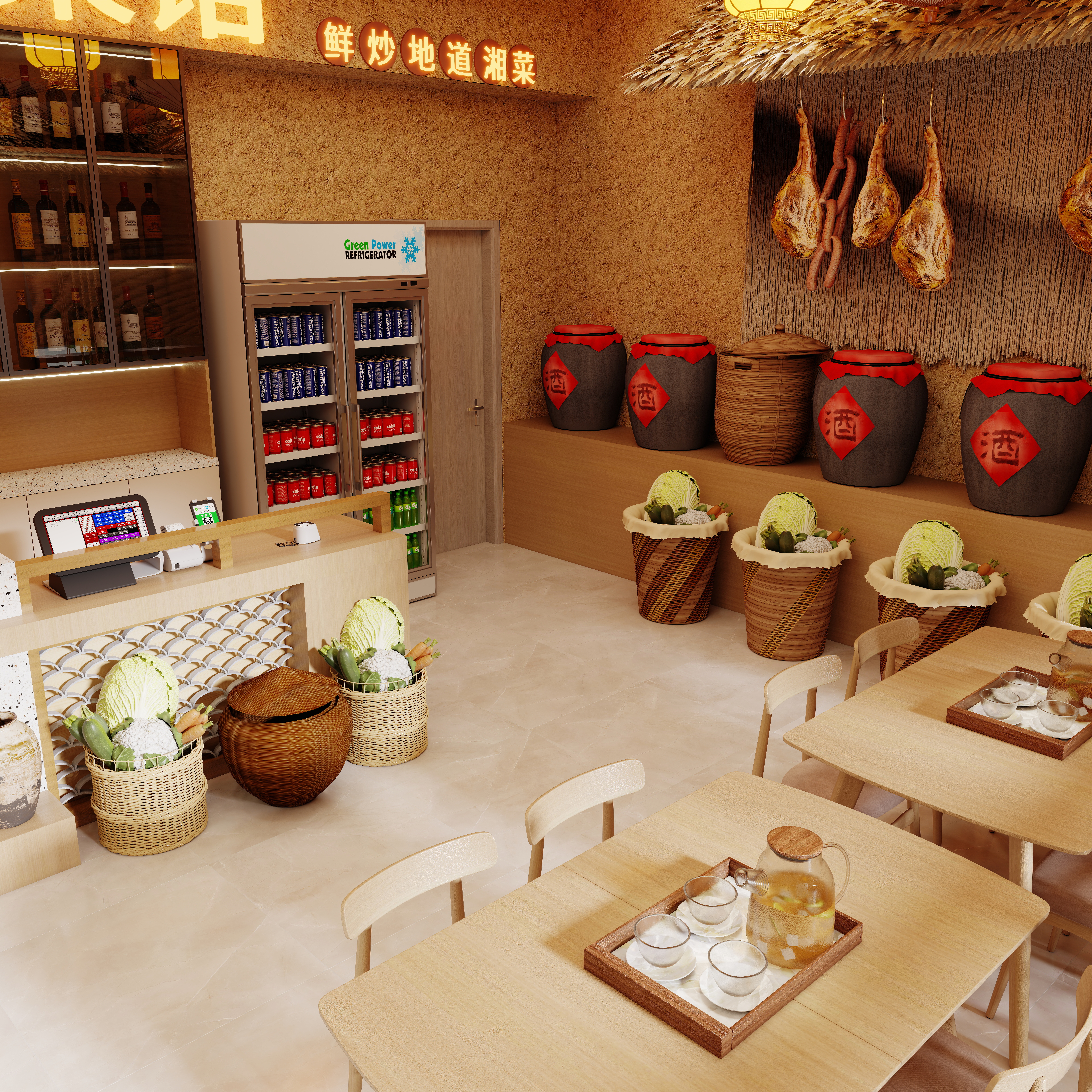 壹诺设计工作室-餐饮店铺装修效果图