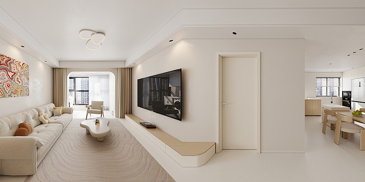 全案设计丨徐月坤-万科四期丨现代奶油丨120㎡-装修设计方案