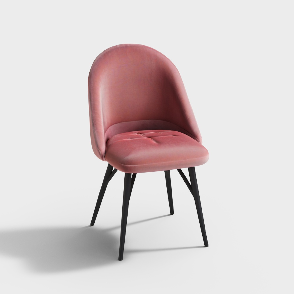 Modern Velour Dining Chair3D模型