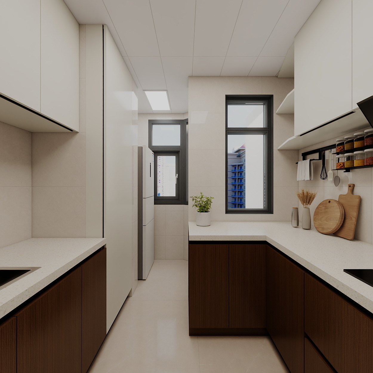 艺雅丽-99平中古奶油风 一层厨房装修效果图第5张