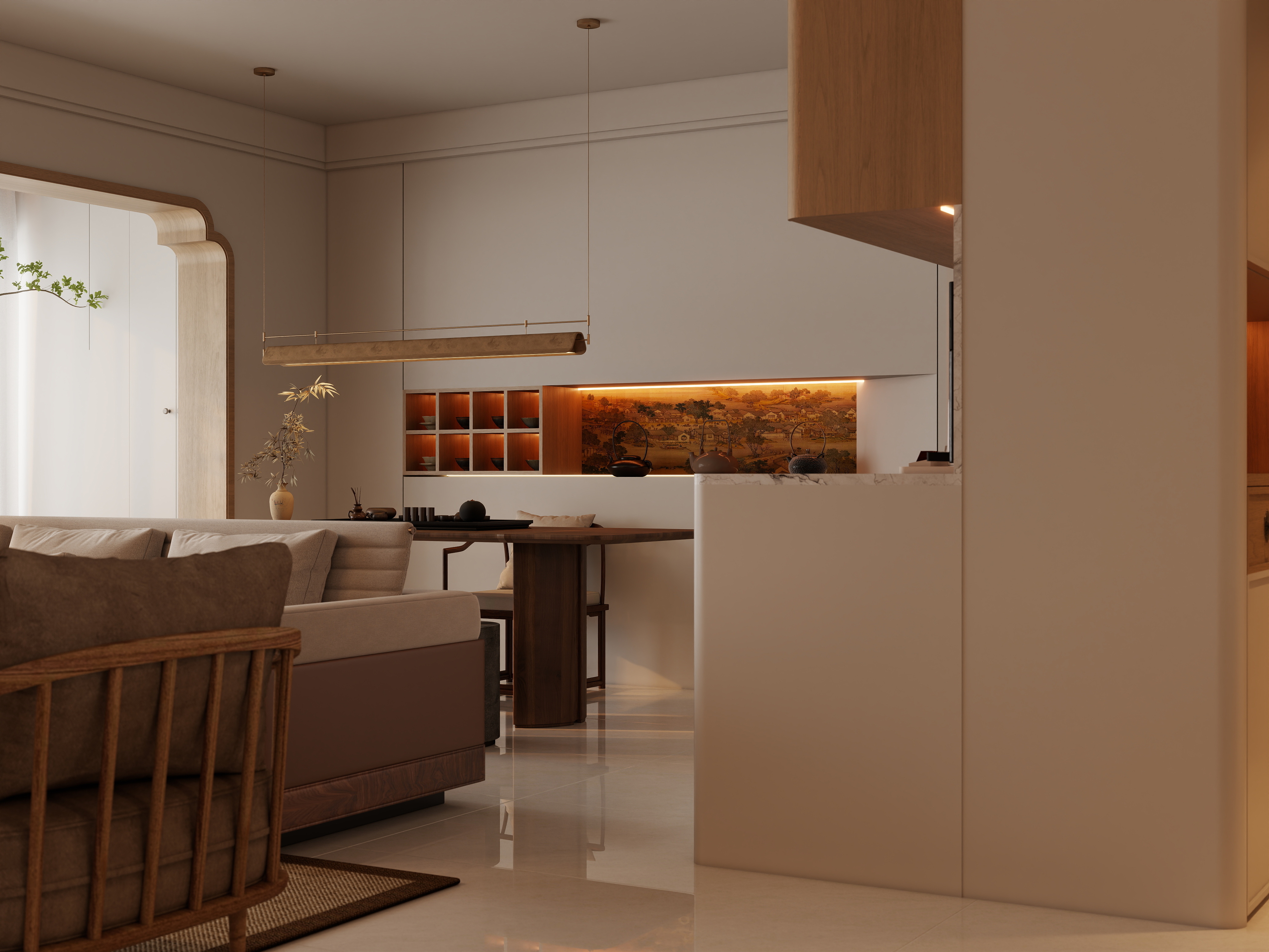 觅境设计工作室-131㎡3室现代中式-装修设计方案