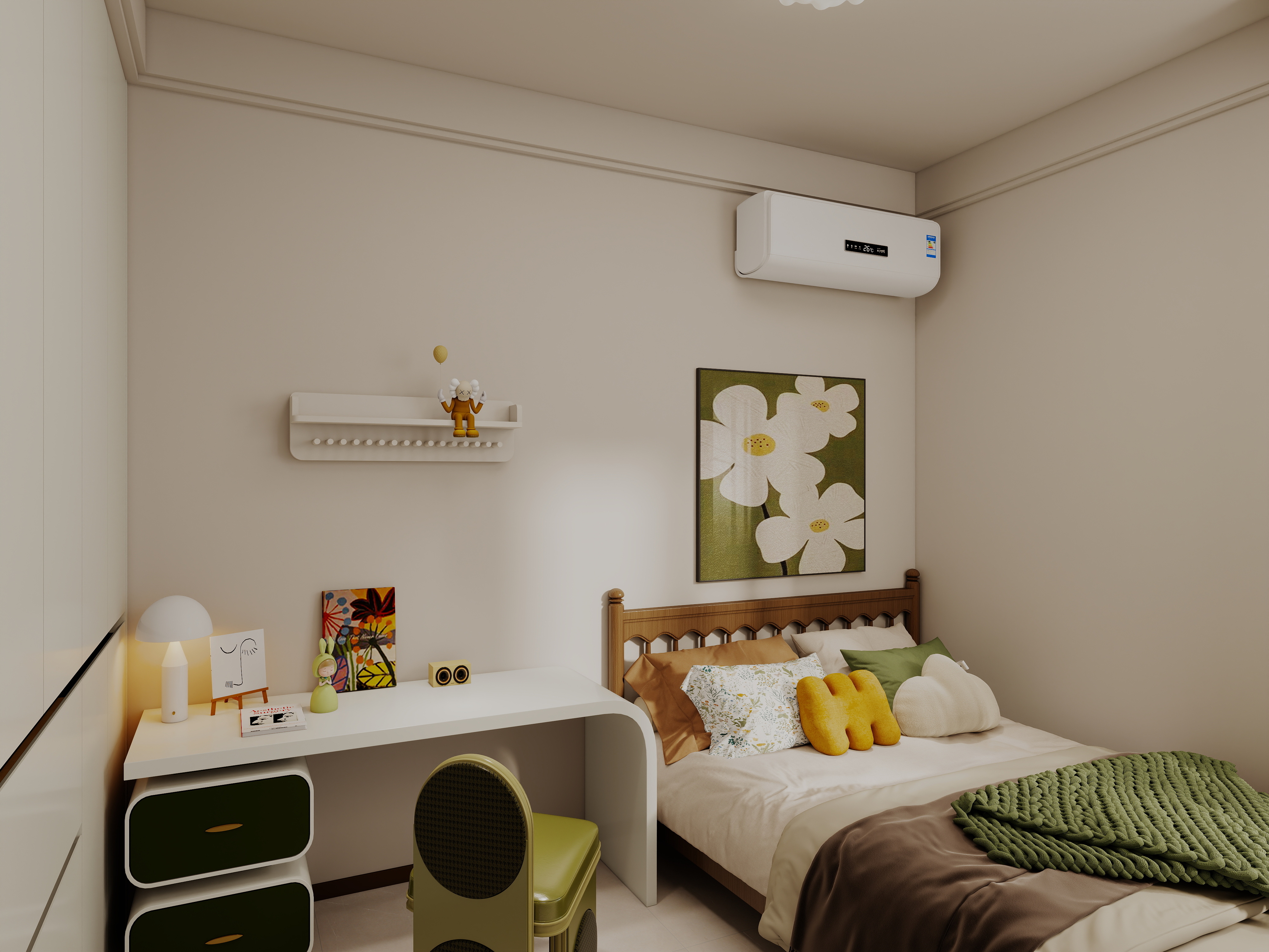 艺雅丽-99平中古奶油风 一层儿童房装修效果图第2张