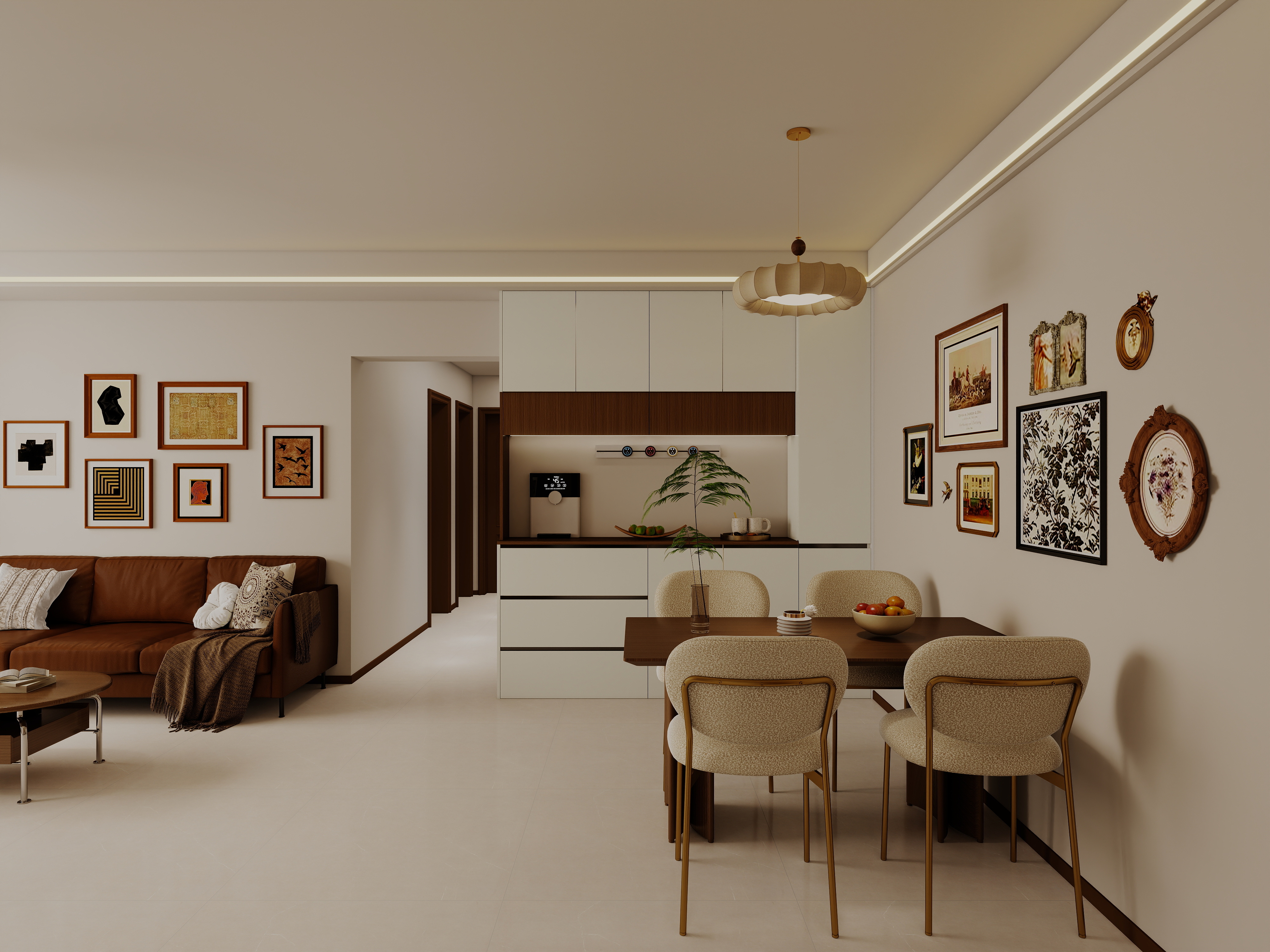 艺雅丽-99平中古奶油风装修效果图