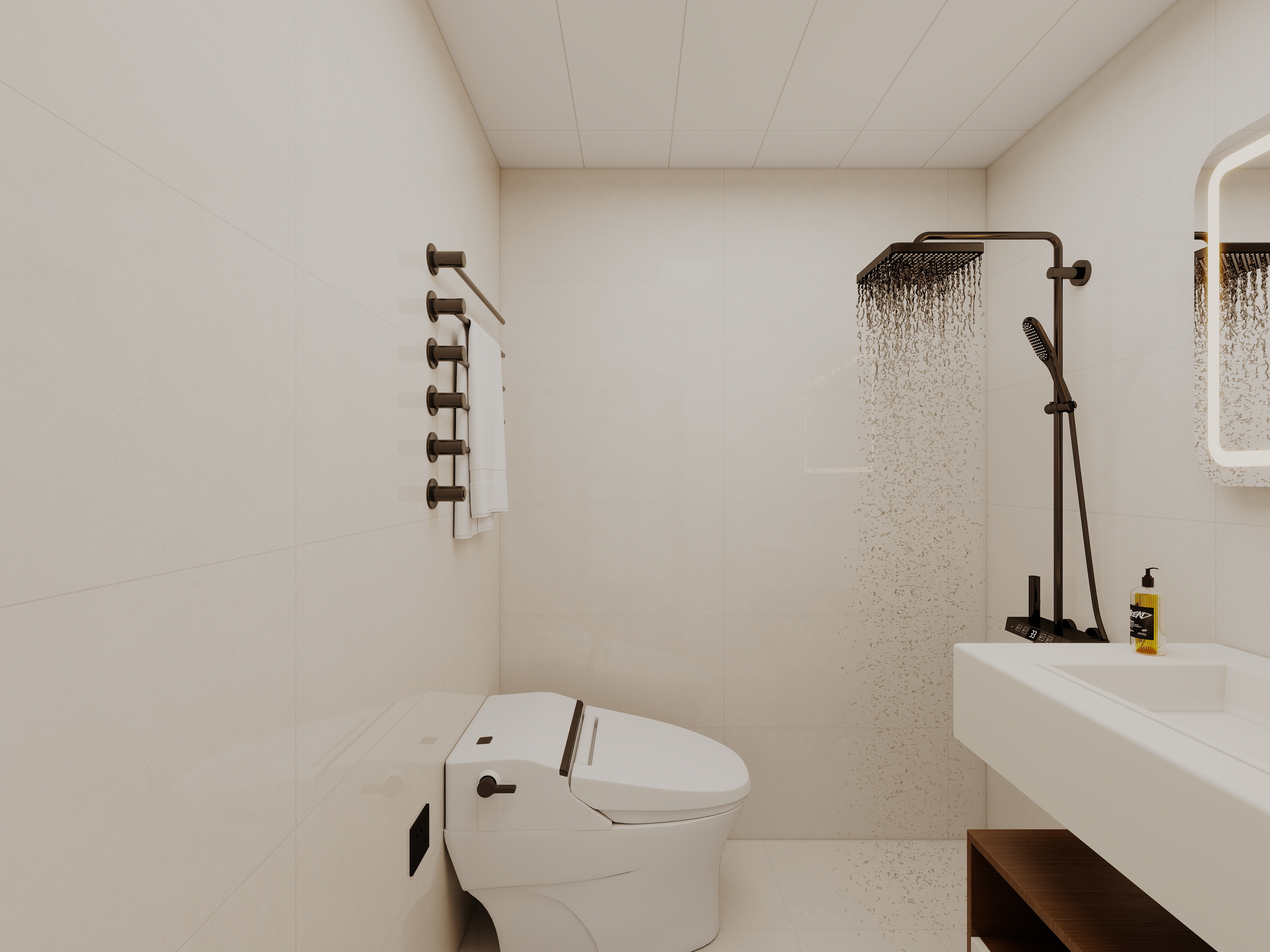 艺雅丽-99平中古奶油风 一层次卫装修效果图第1张