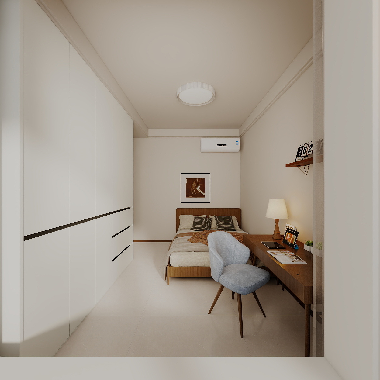 艺雅丽-99平中古奶油风 一层阳台装修效果图第3张