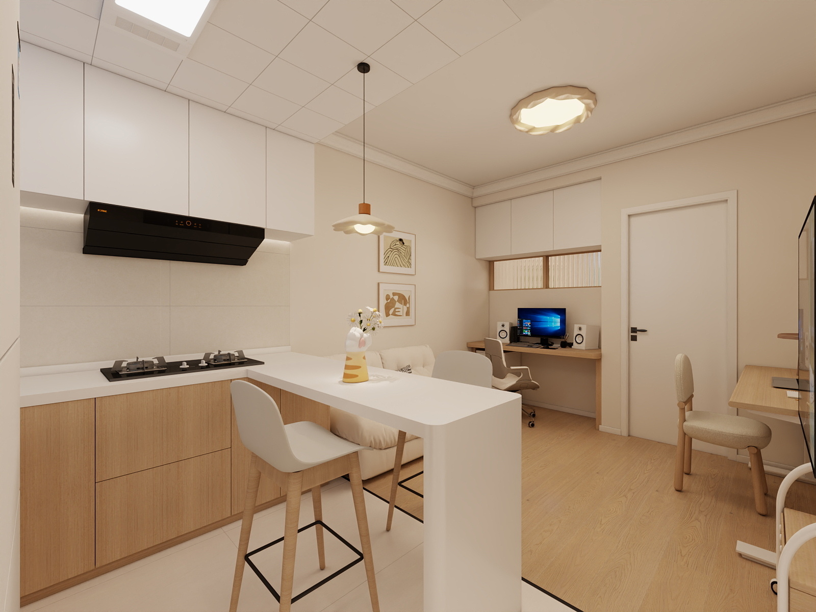 夏梦焱-奶油原木装修效果图