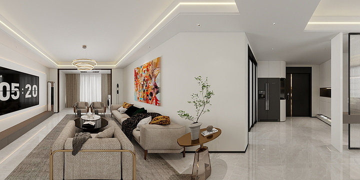 紫米火山岩-现代轻奢-装修设计方案