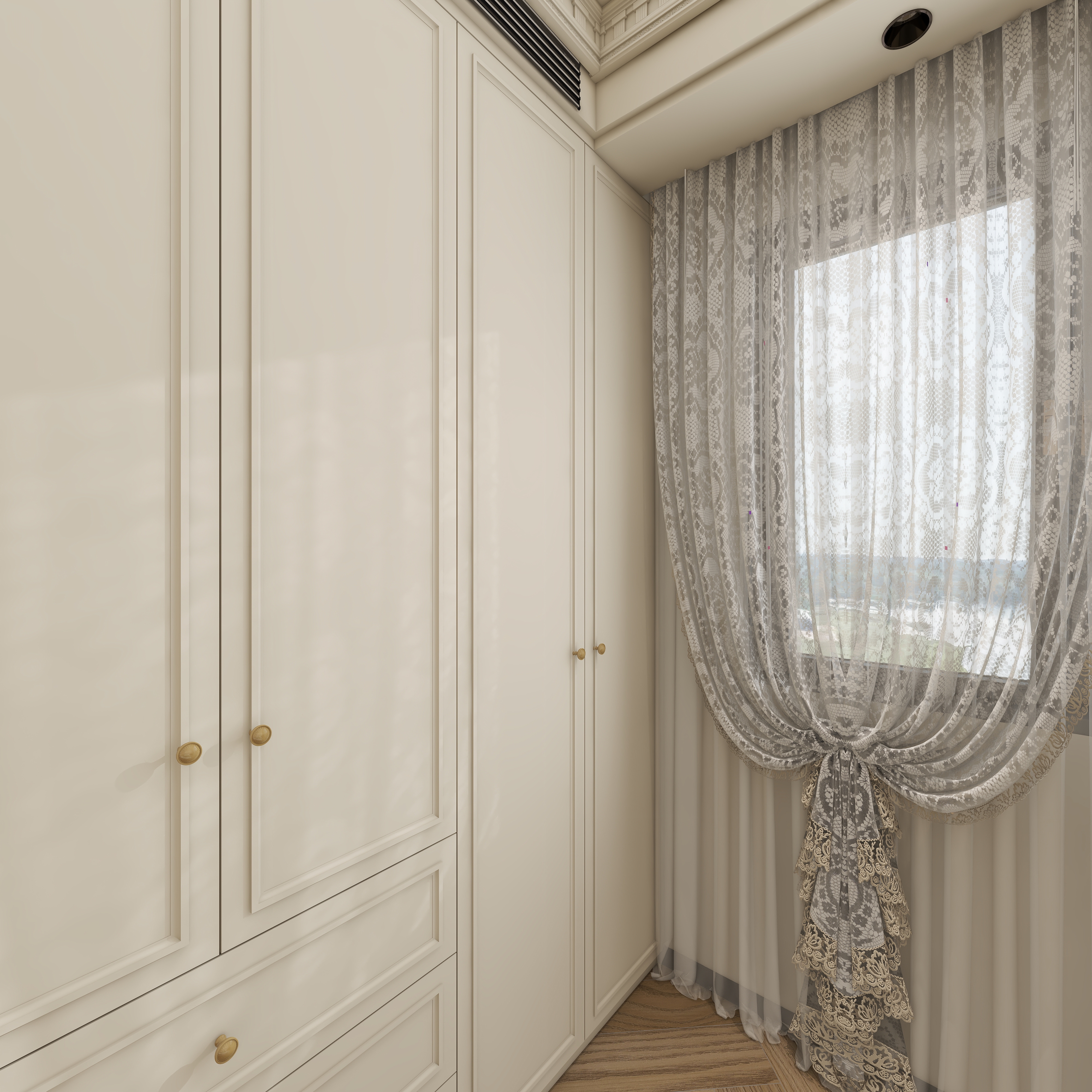 大金空调官方-乳白流光，邂逅法式复古的 130㎡浪漫栖居一层次卧装修效果图第3张