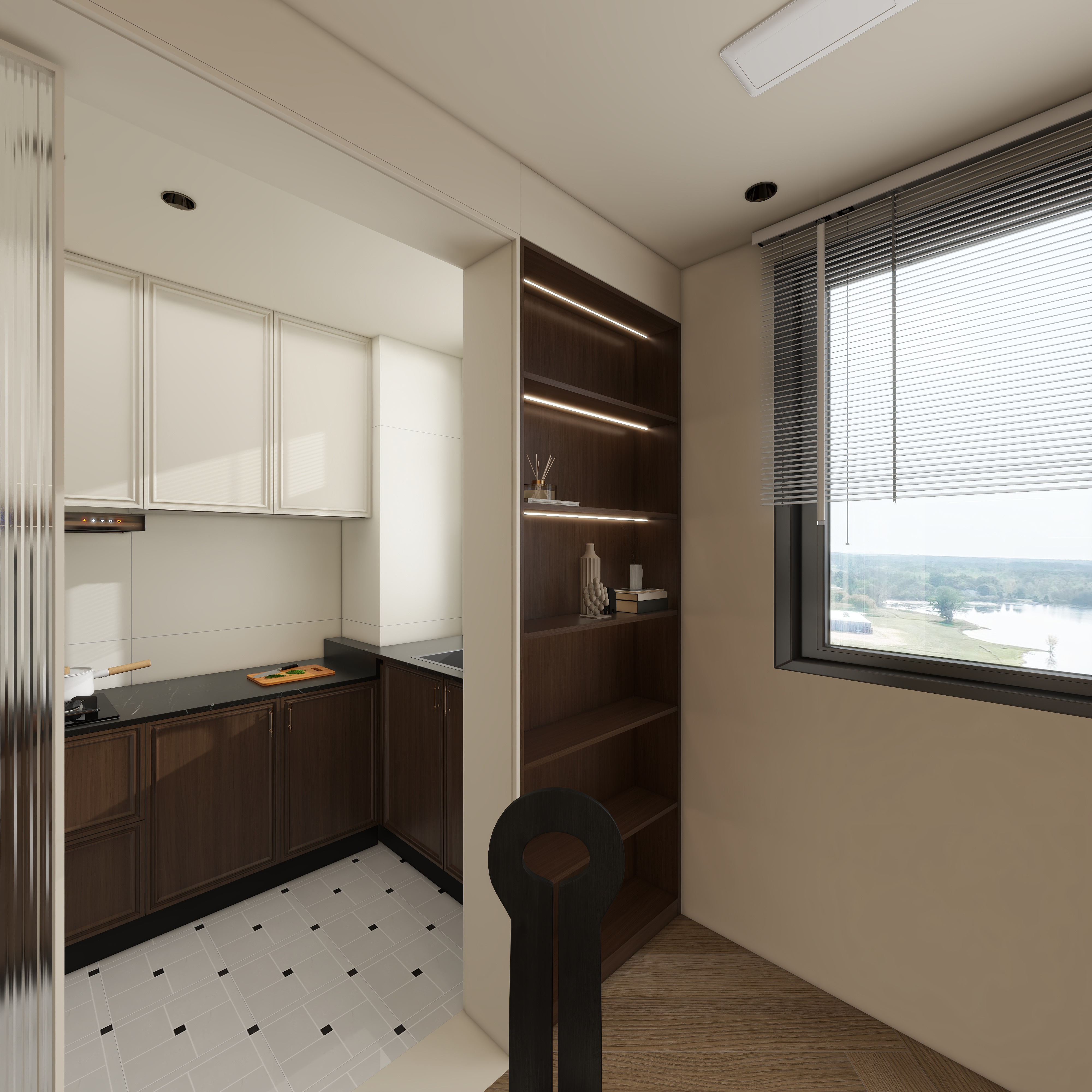 大金空调官方-乳白流光，邂逅法式复古的 130㎡浪漫栖居一层餐厅装修效果图第4张