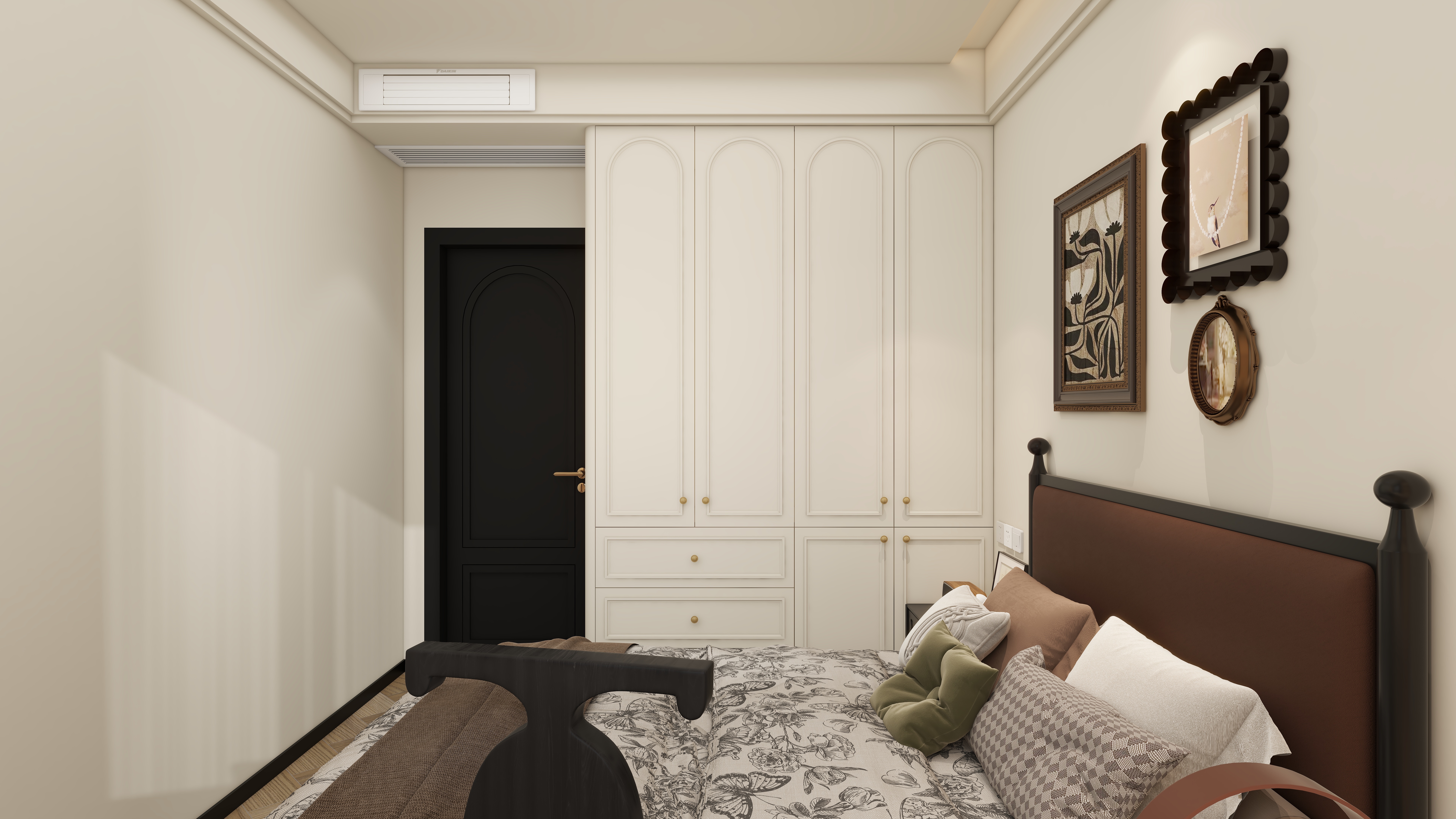 大金空调官方-乳白流光,邂逅法式复古的 130㎡浪漫栖居一层男孩房装修效果图第1张