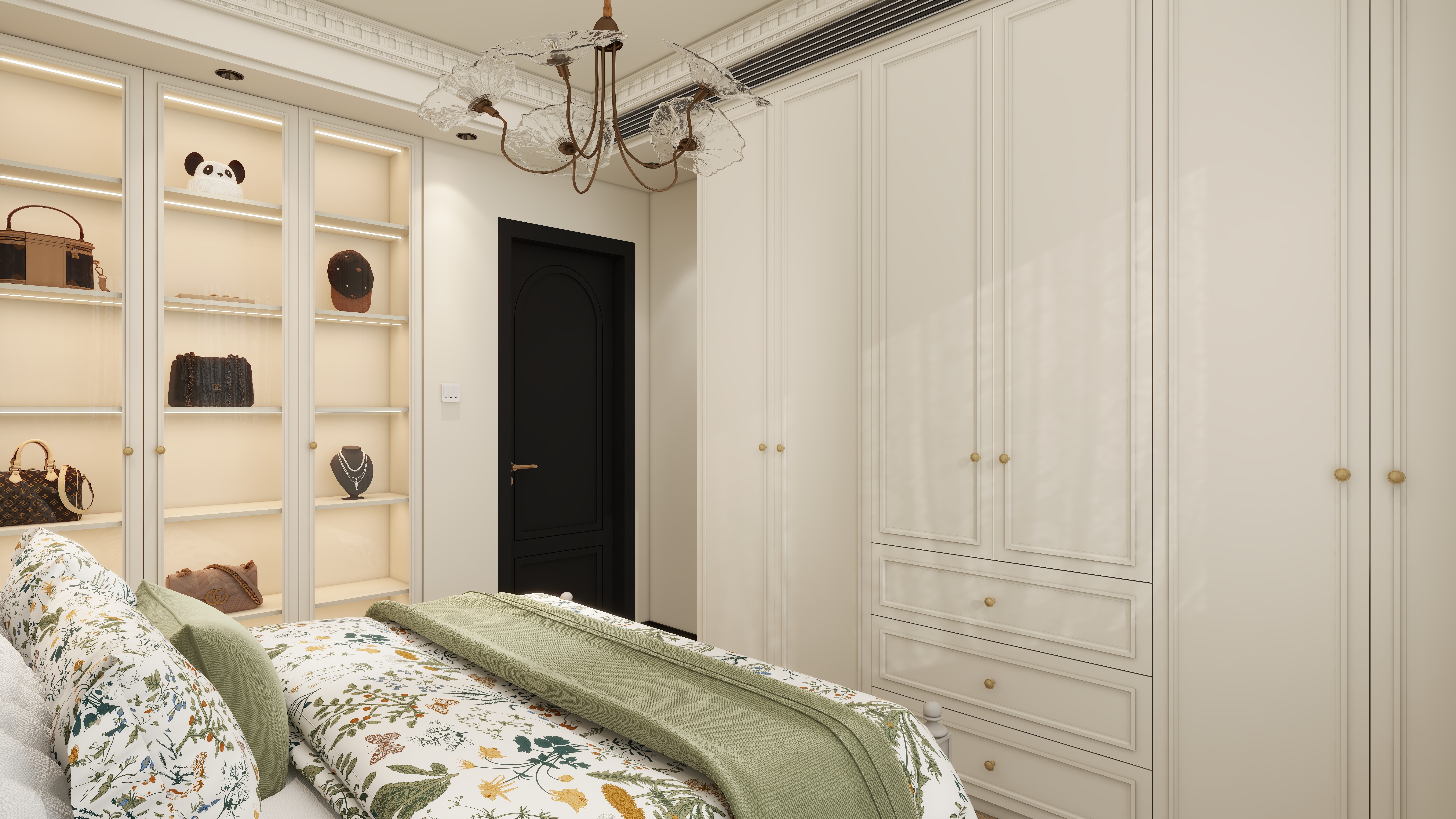 大金空调官方-乳白流光,邂逅法式复古的 130㎡浪漫栖居一层次卧装修效果图第1张