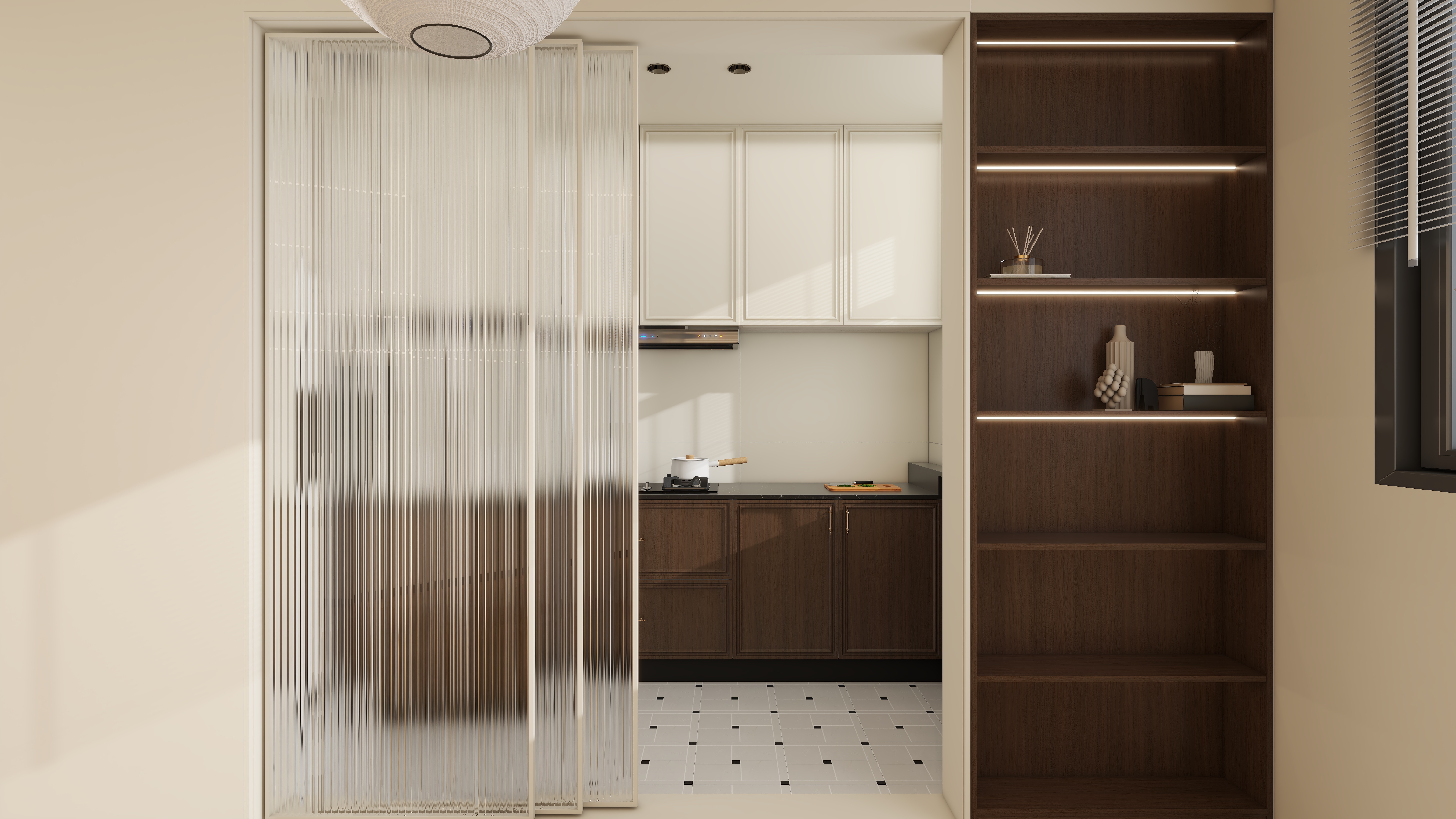 大金空调官方-乳白流光,邂逅法式复古的 130㎡浪漫栖居一层餐厅装修效果图第1张