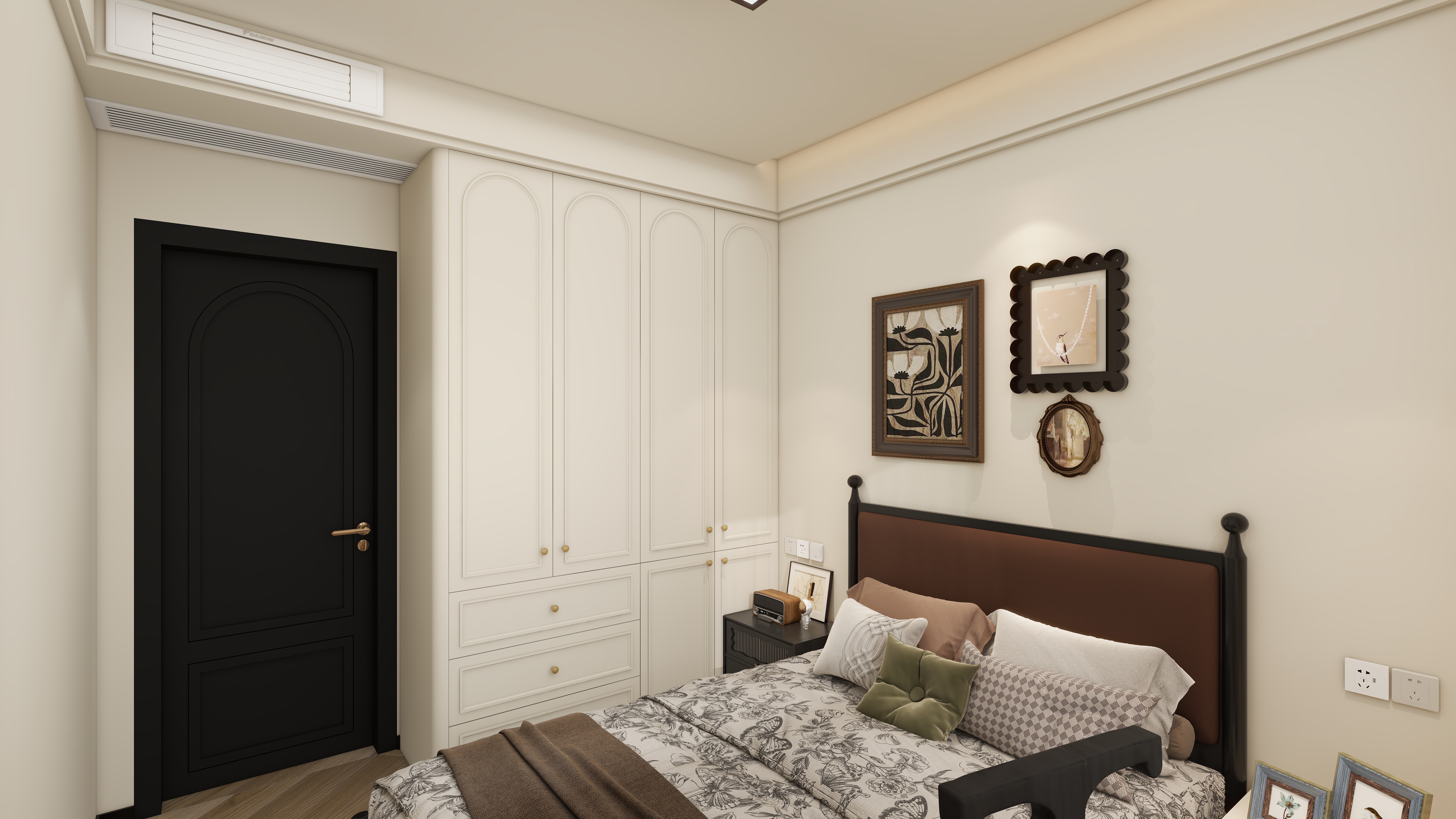 大金空调官方-乳白流光,邂逅法式复古的 130㎡浪漫栖居一层男孩房装修效果图第2张