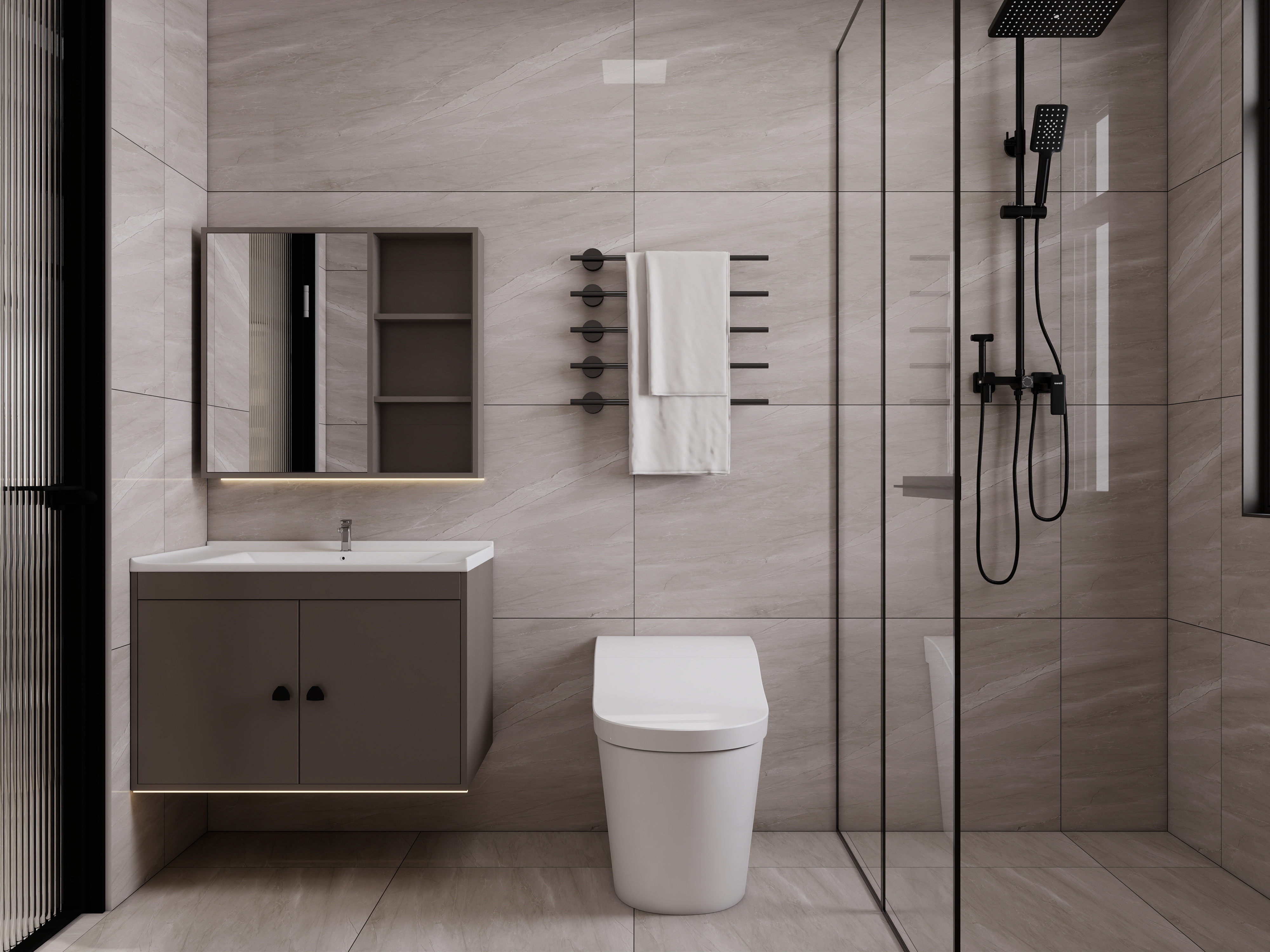 庄育霖-牧云溪谷123平轻奢4室装修效果图