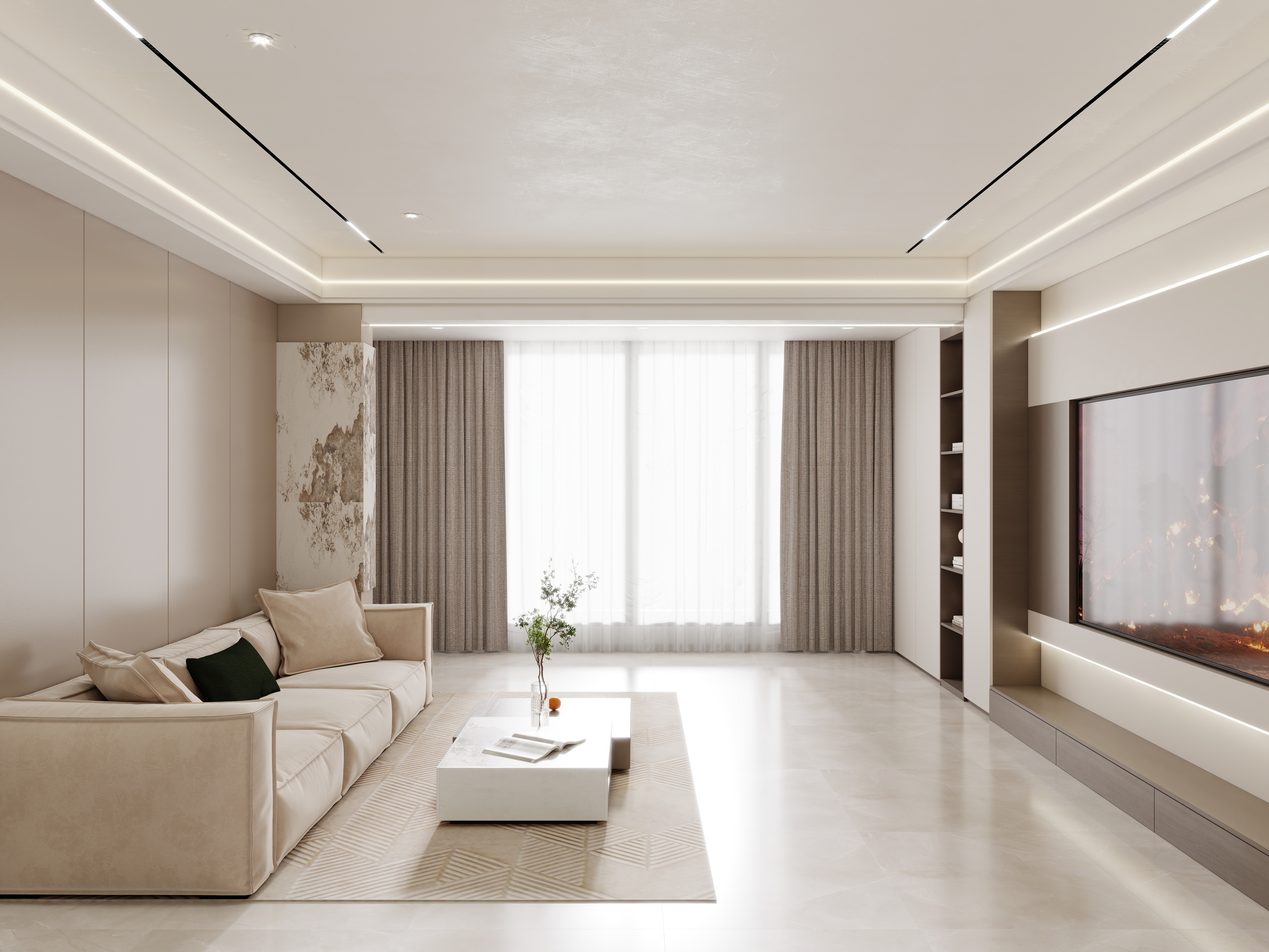 壹诺设计工作室-151㎡4室-现代简约装修效果图