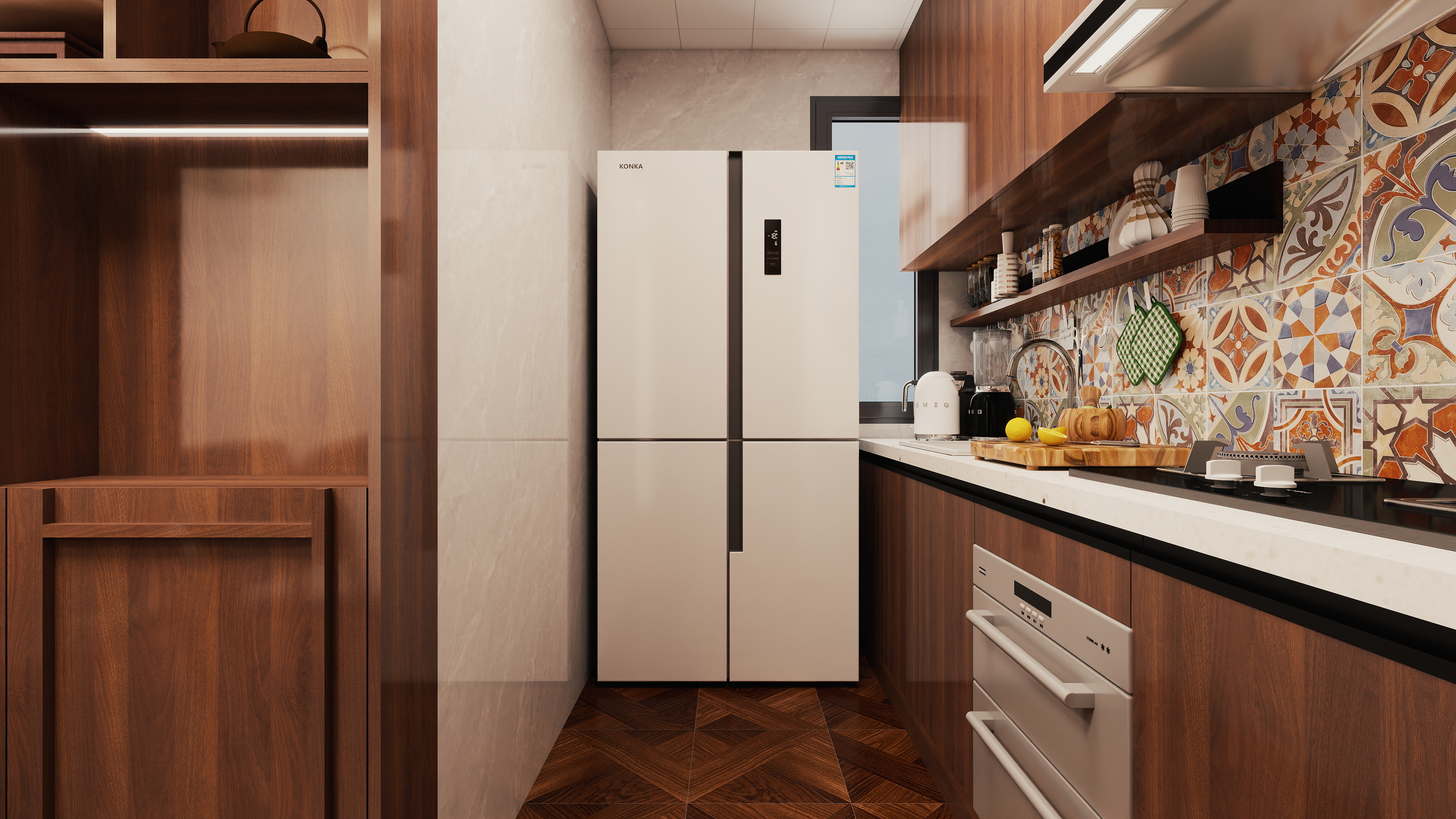 至简名设-文稳康-《伍壹大道》245平新式中古|六居室装修效果图