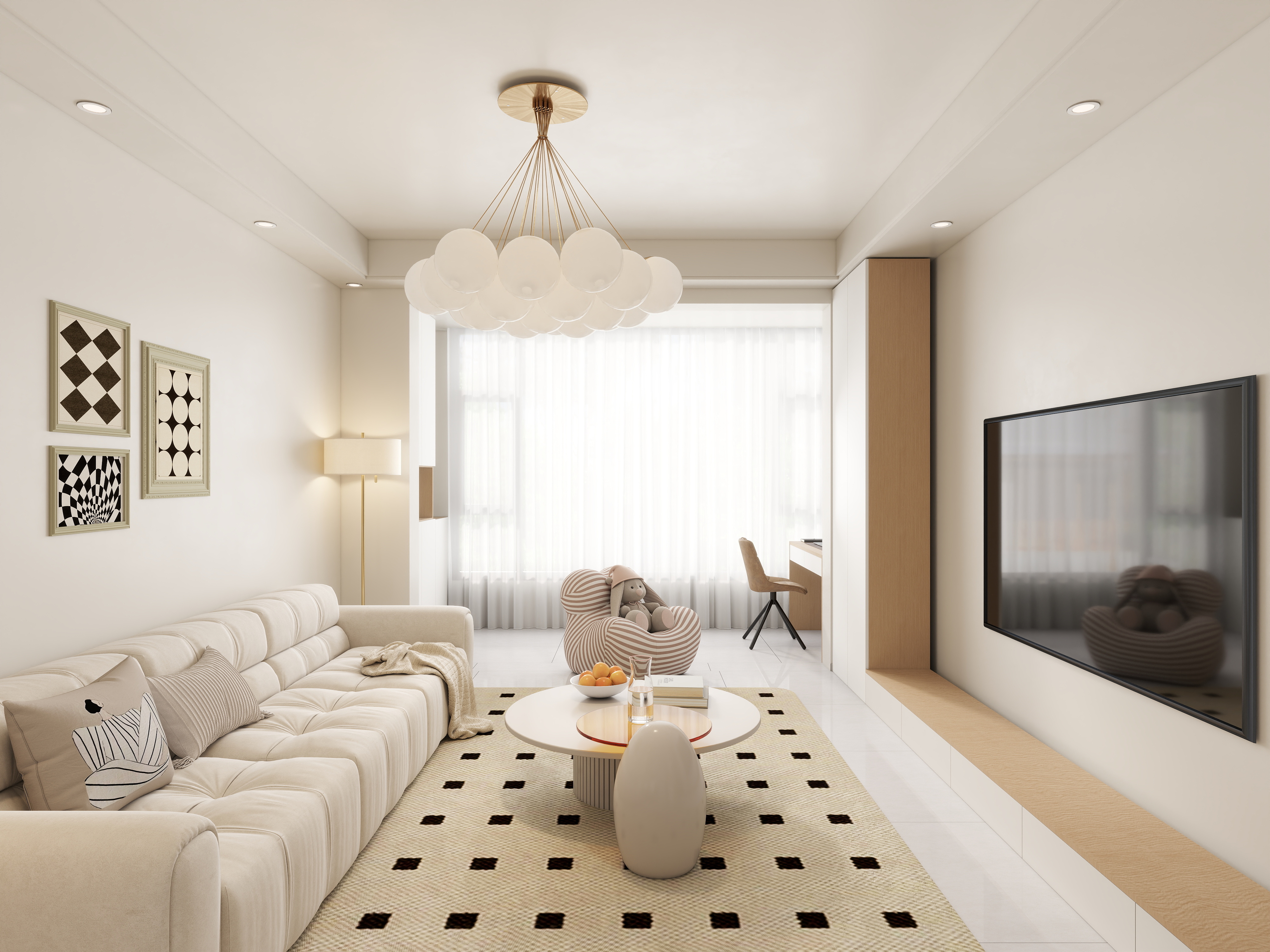 艺雅丽-102平现代简约 装修效果图