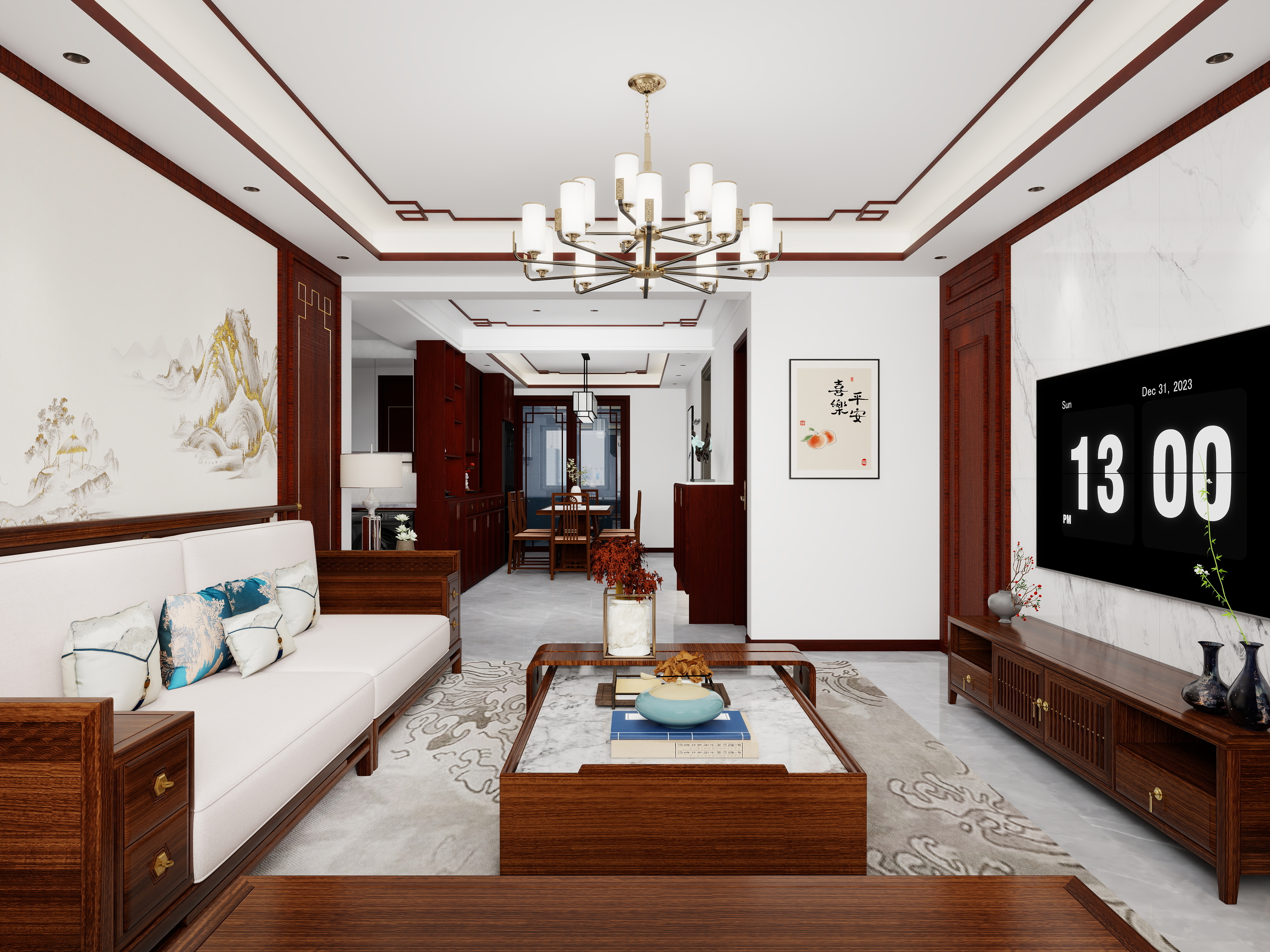 天水全案设计师白老师-天都佳园中式设计装修效果图