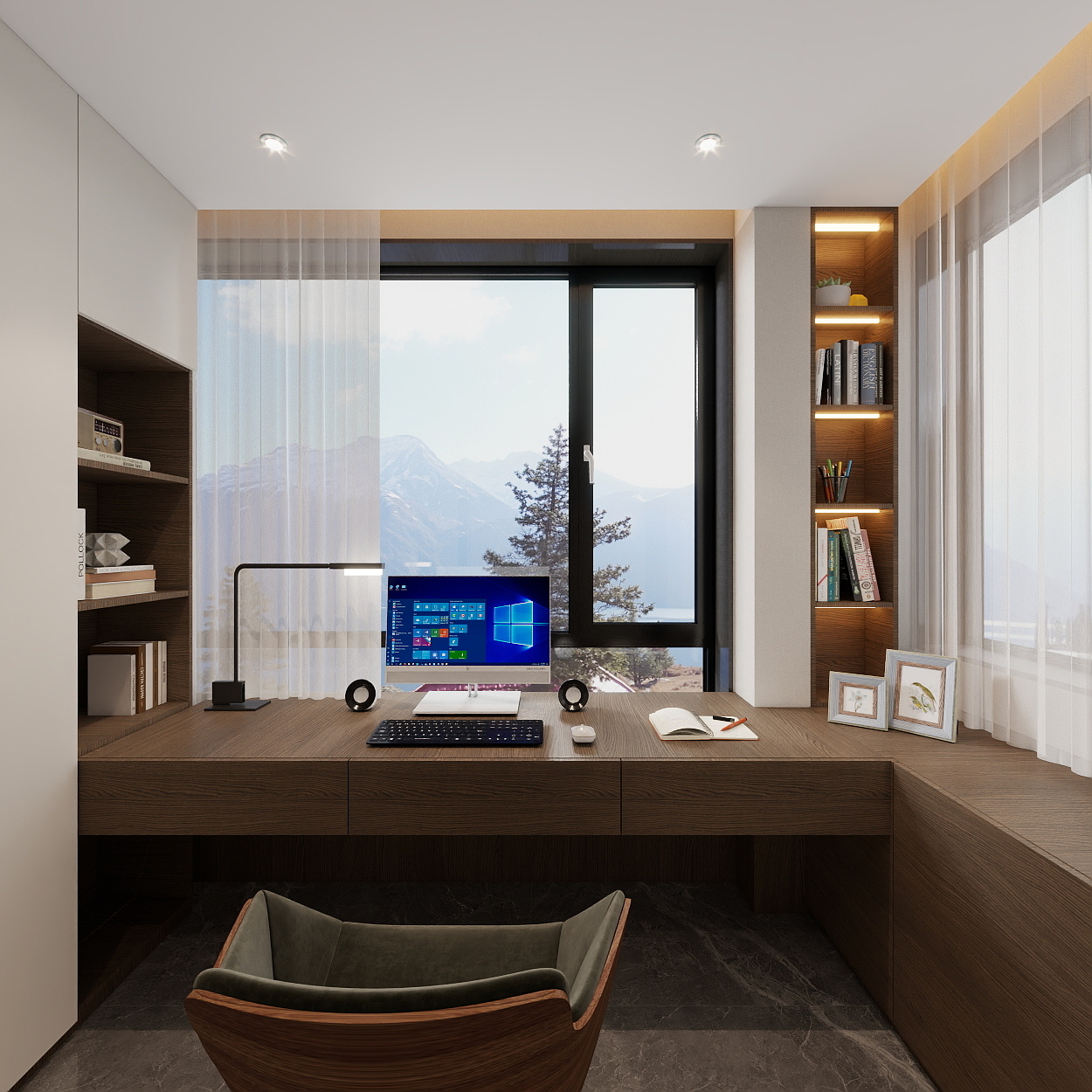 胖头鱼设计-半岛豪庭轻奢风265㎡顶层带阁楼装修效果图