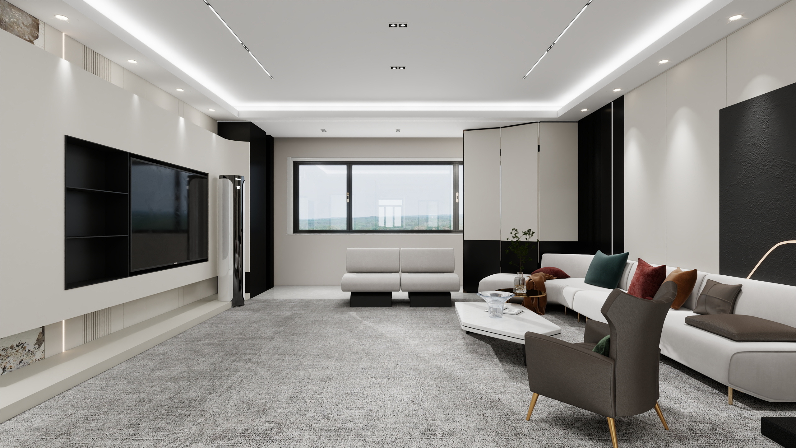 林广强1819-秦皇上府营销中心售楼处124㎡3室-装修设计方案