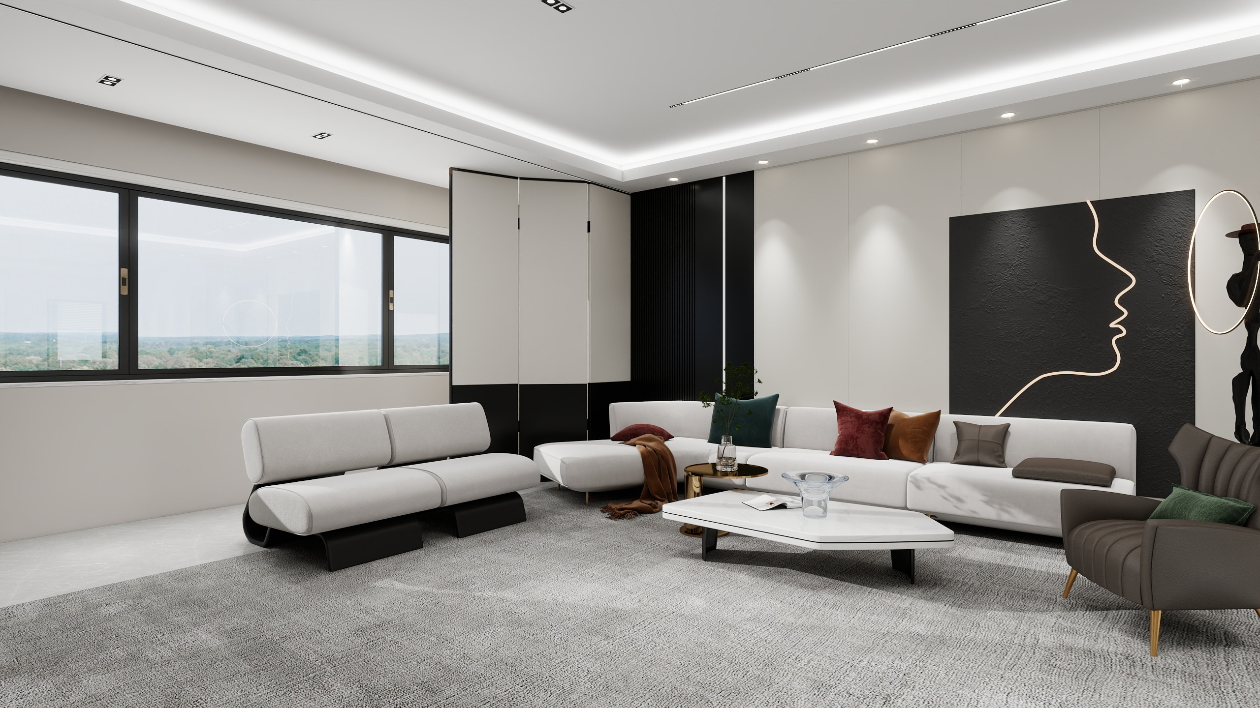 林广强1819-秦皇上府营销中心售楼处124㎡3室装修效果图