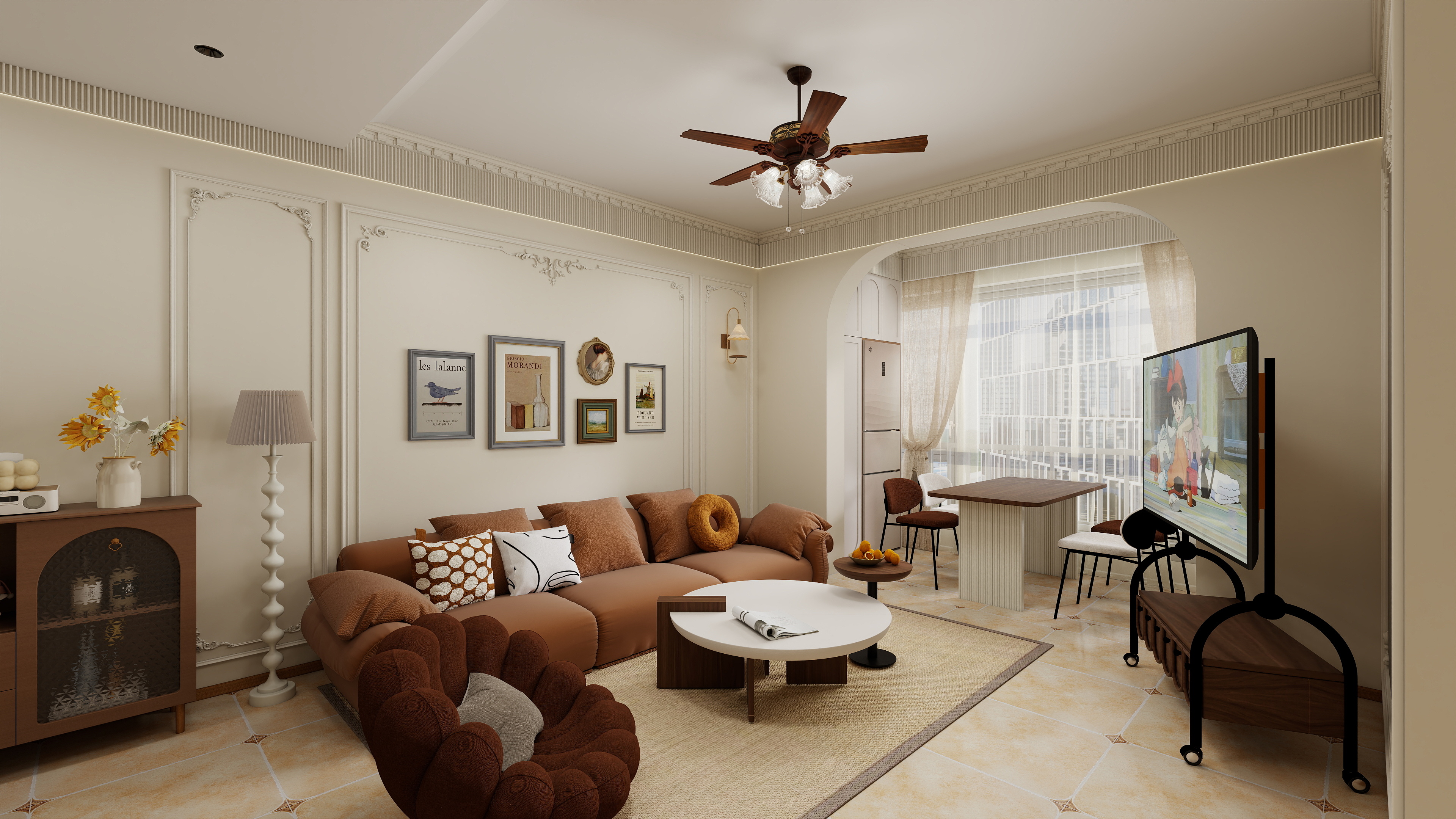 艺雅丽-134平复式轻法式装修效果图