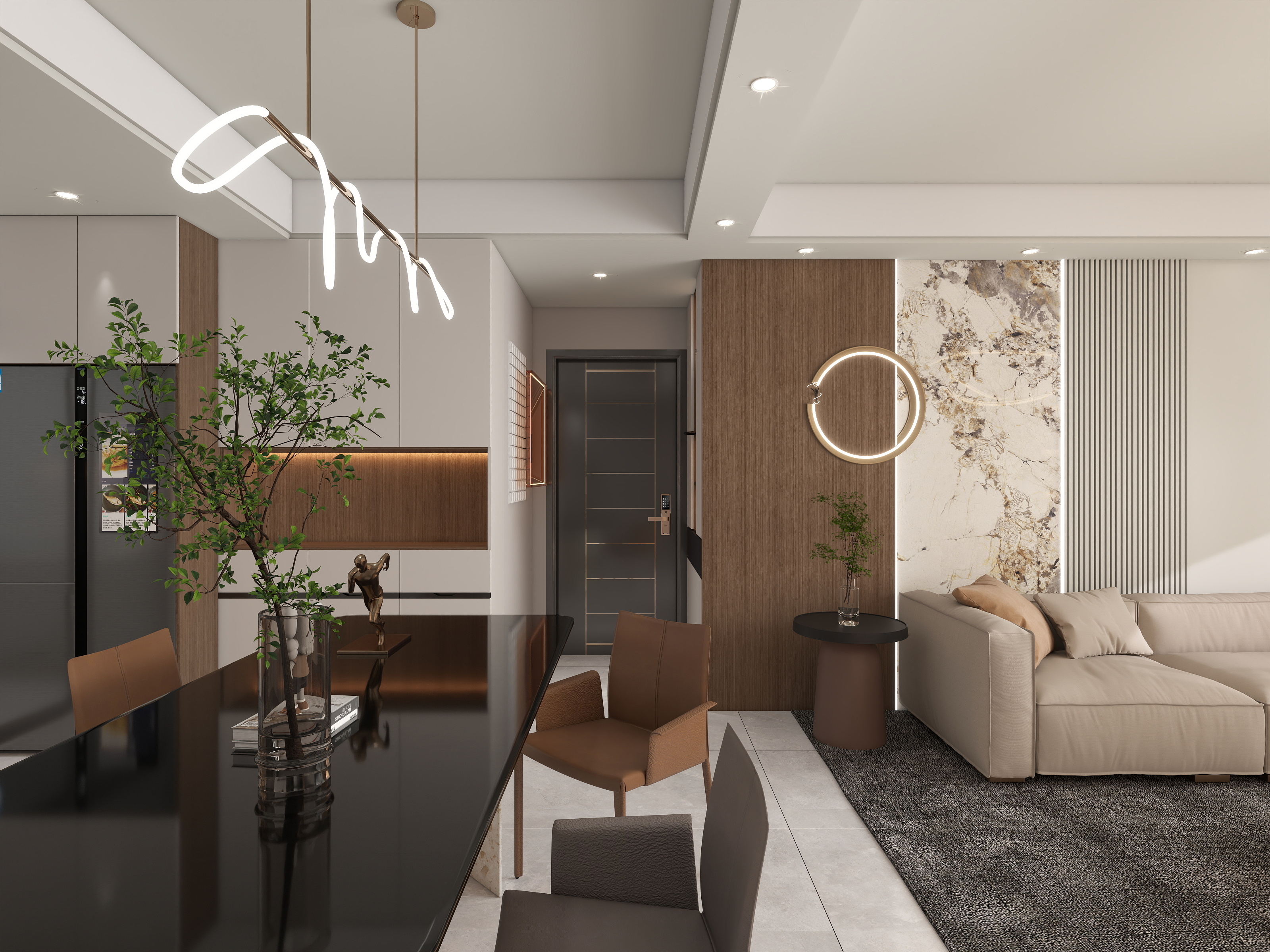 艺雅丽-99平现代风格 装修效果图