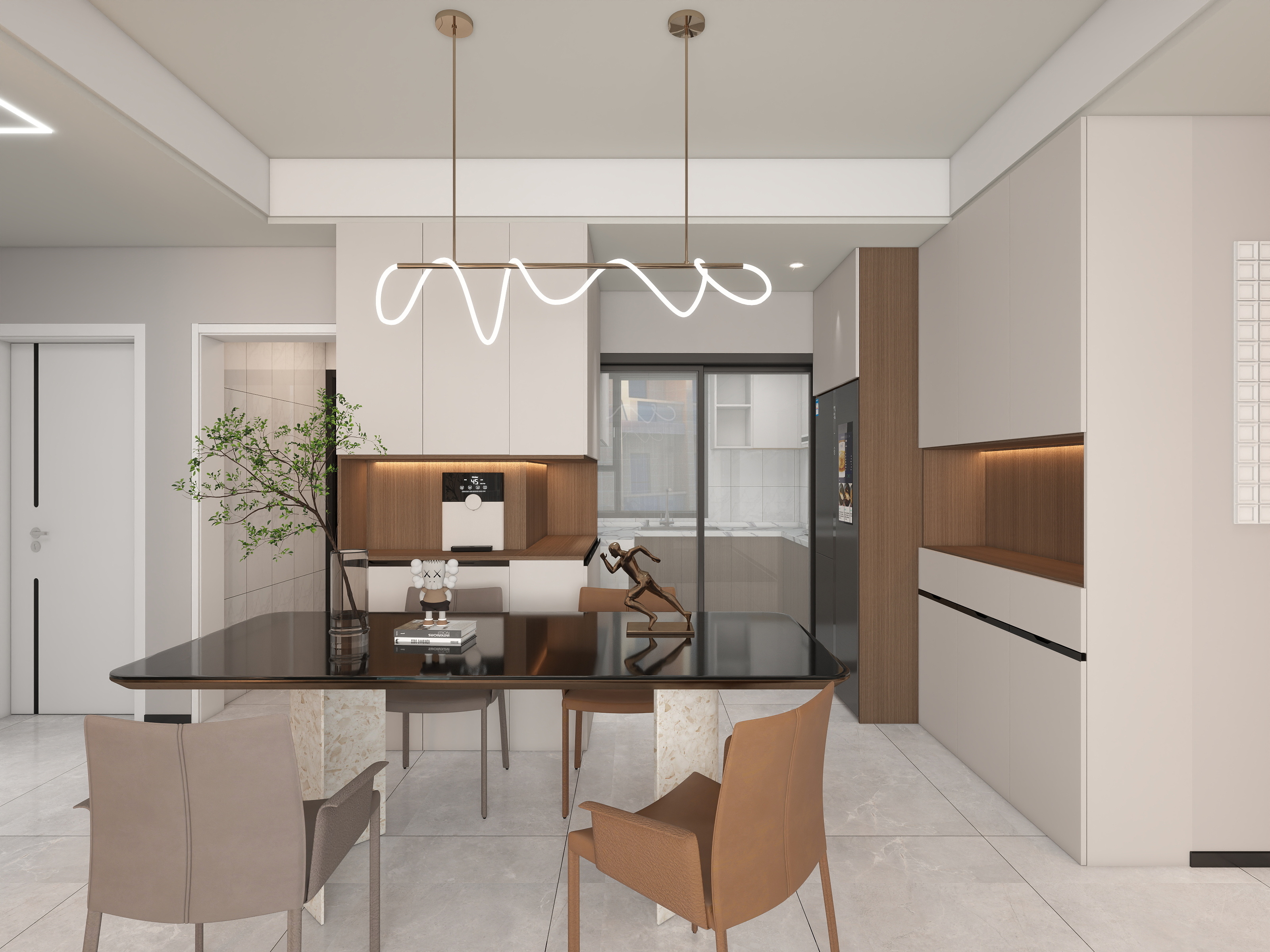 艺雅丽-99平现代风格 装修效果图