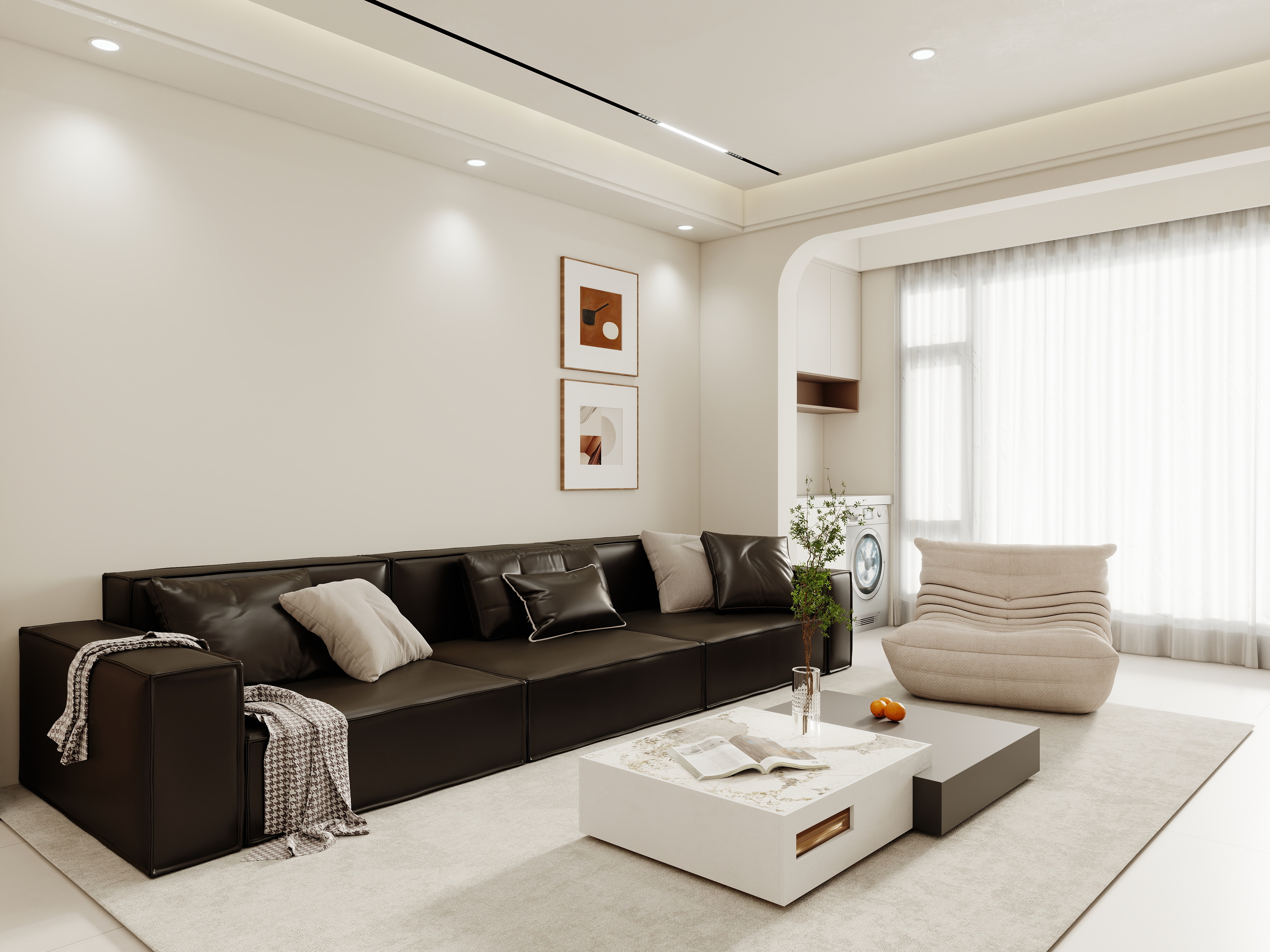 壹诺设计工作室-116㎡3室-极简风 装修效果图