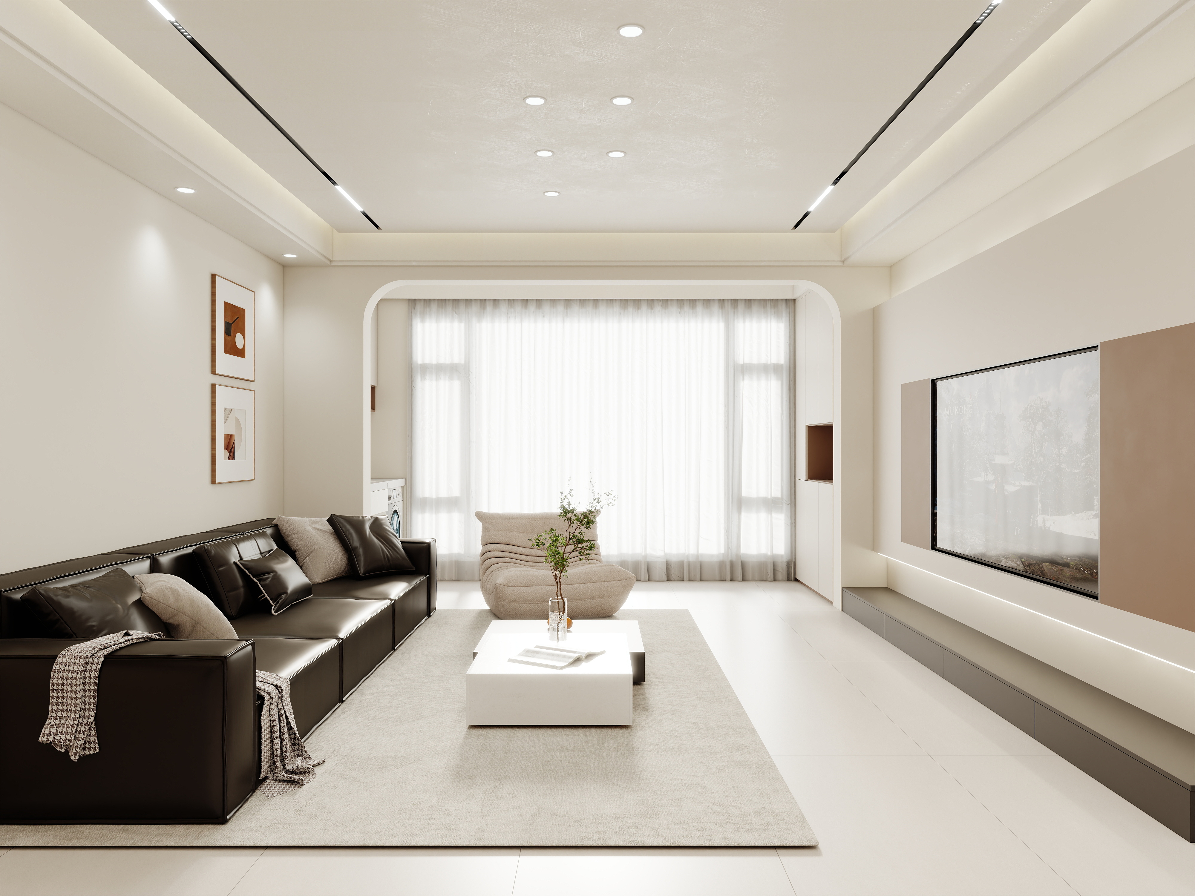 壹诺设计工作室-115㎡3室-极简风 装修效果图