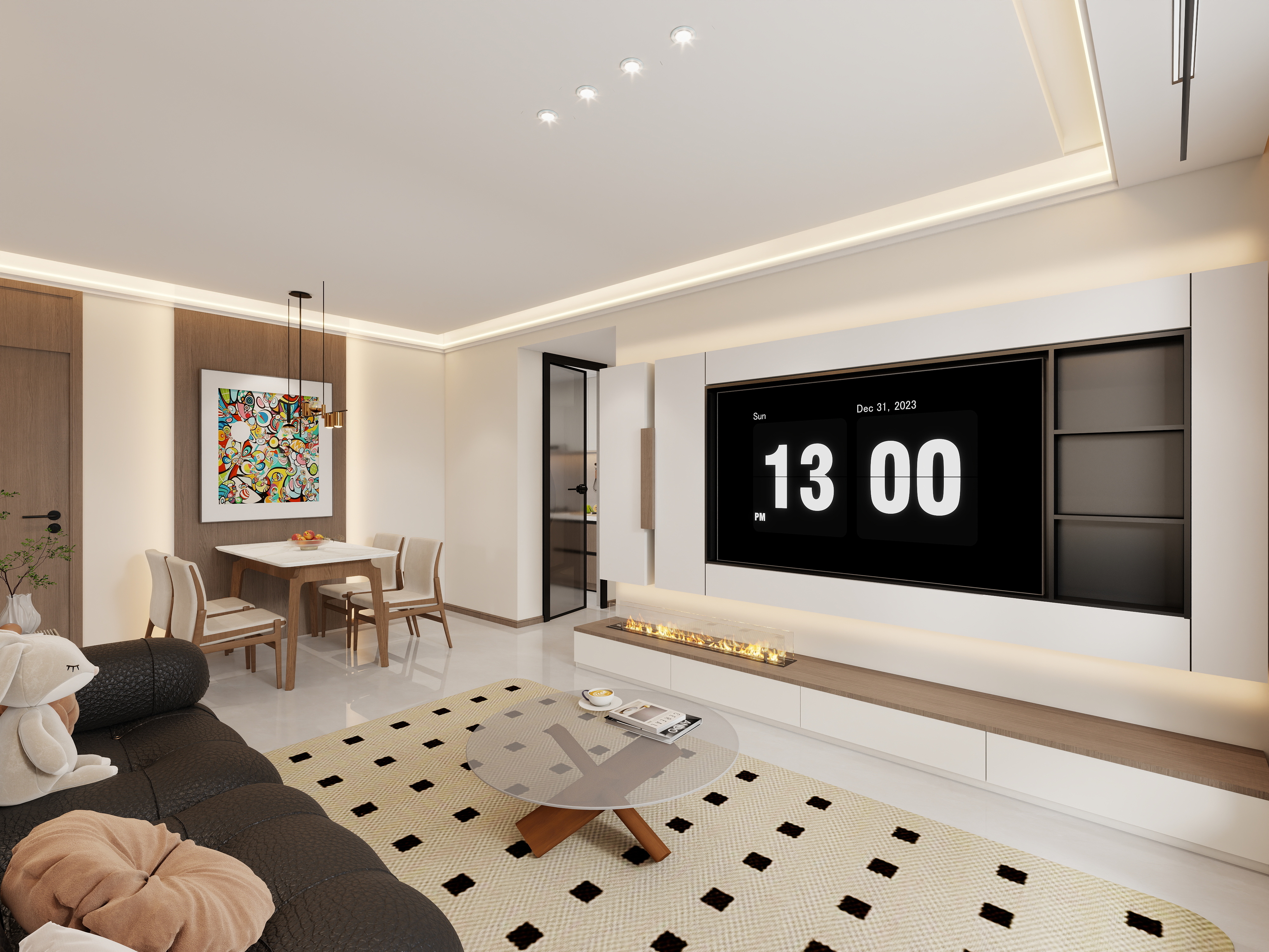 胖头鱼设计-香雪苑现代简约90㎡三室-装修设计方案