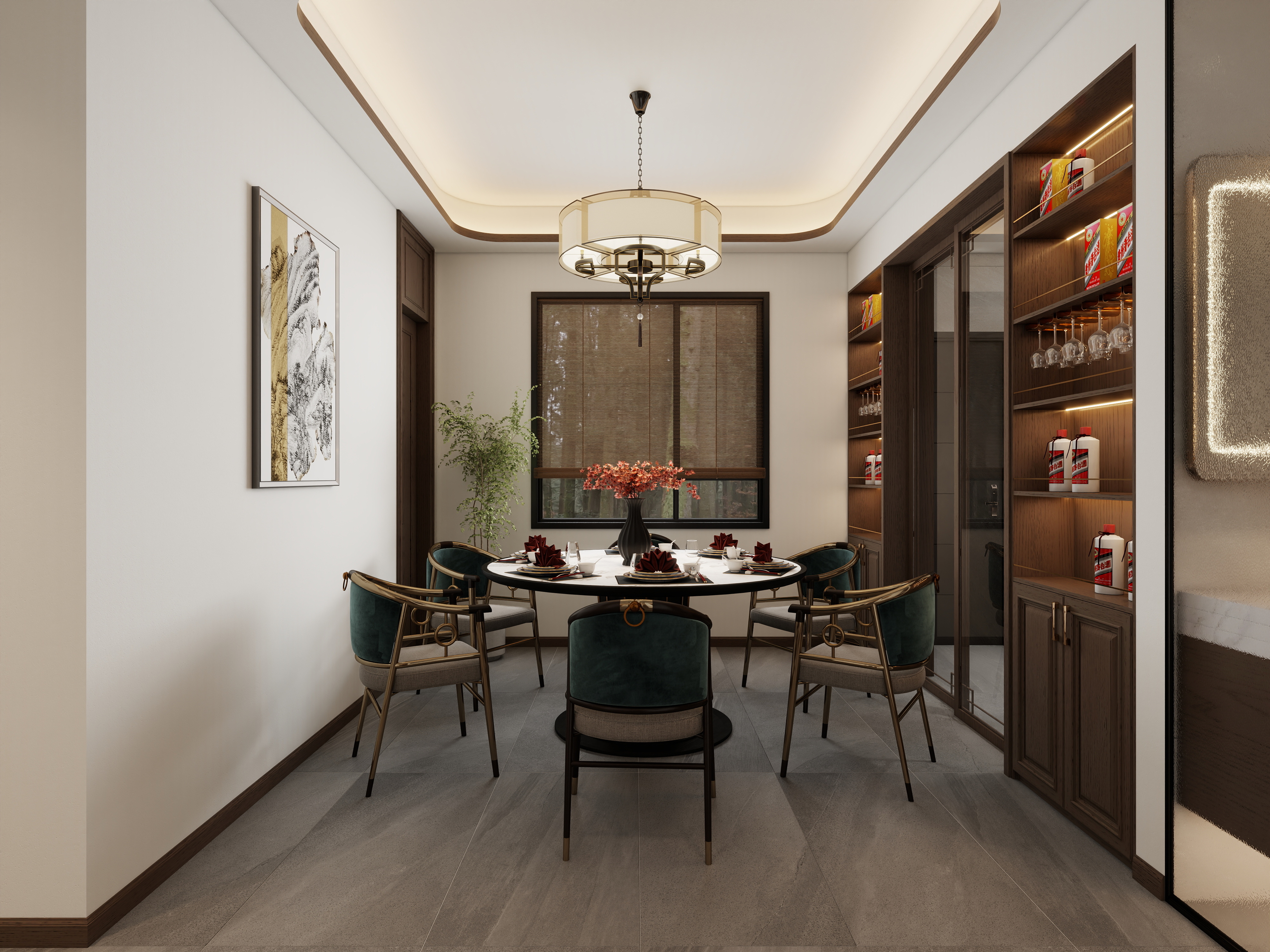 孙有权-『丹书白马』116平丨新中式别墅 装修效果图