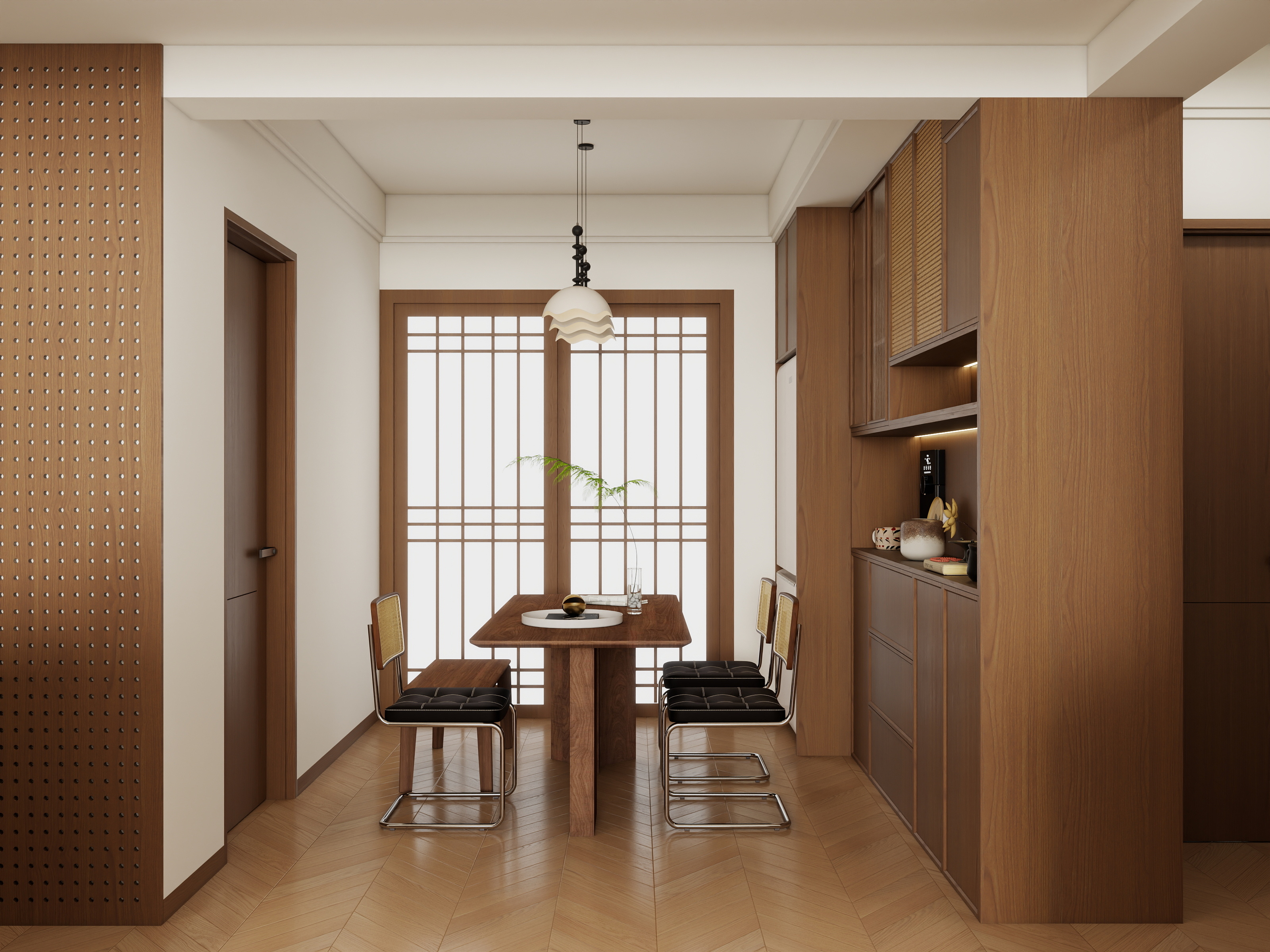 李青越-90平方中古风三居室装修效果图