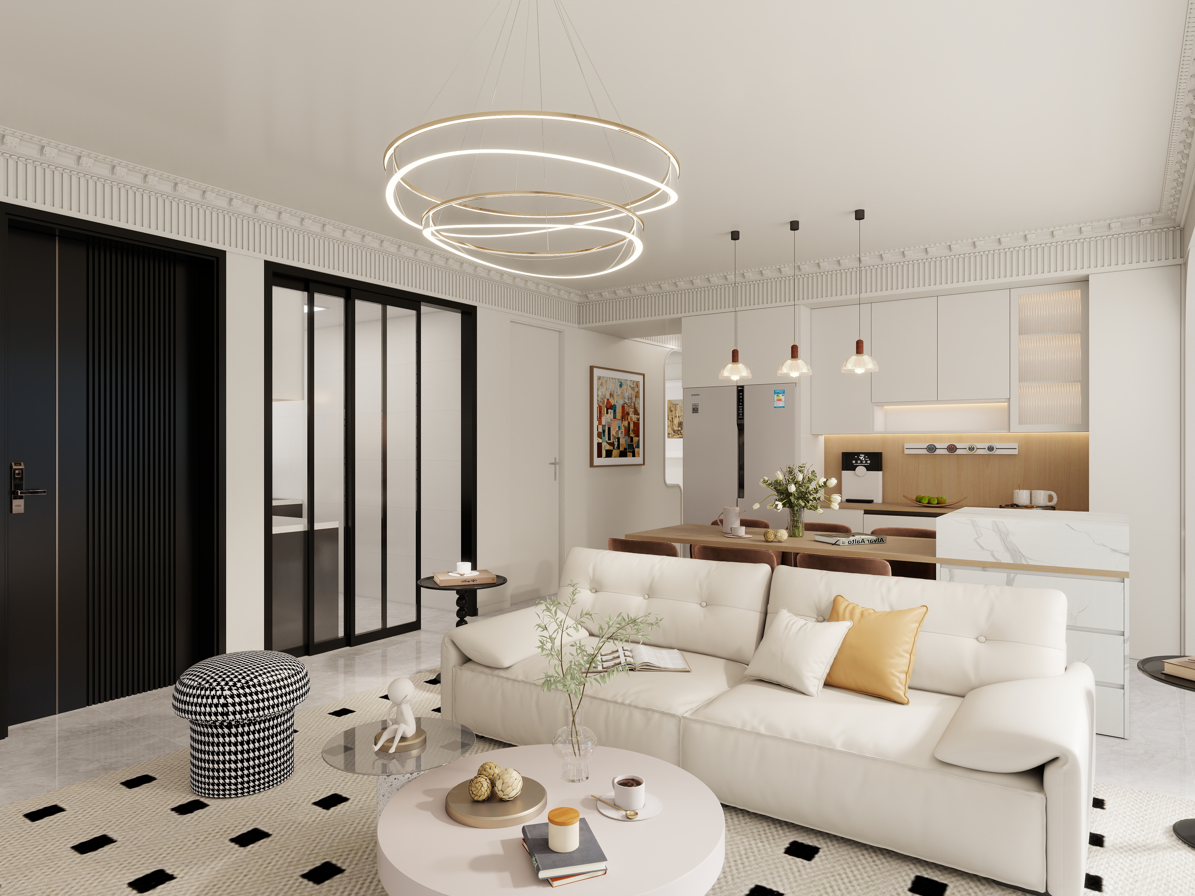 艺雅丽-139平法式奶油风 装修效果图