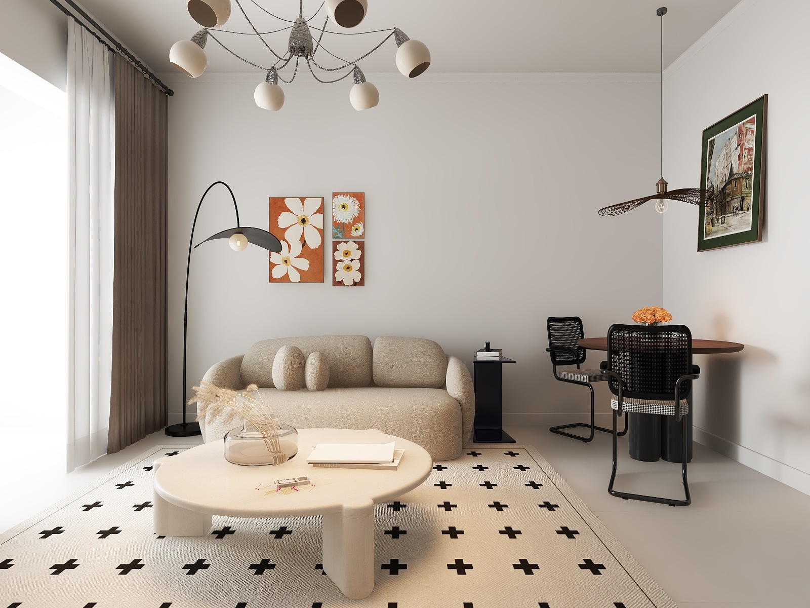 吴爽-52m²现代风格设计装修效果图