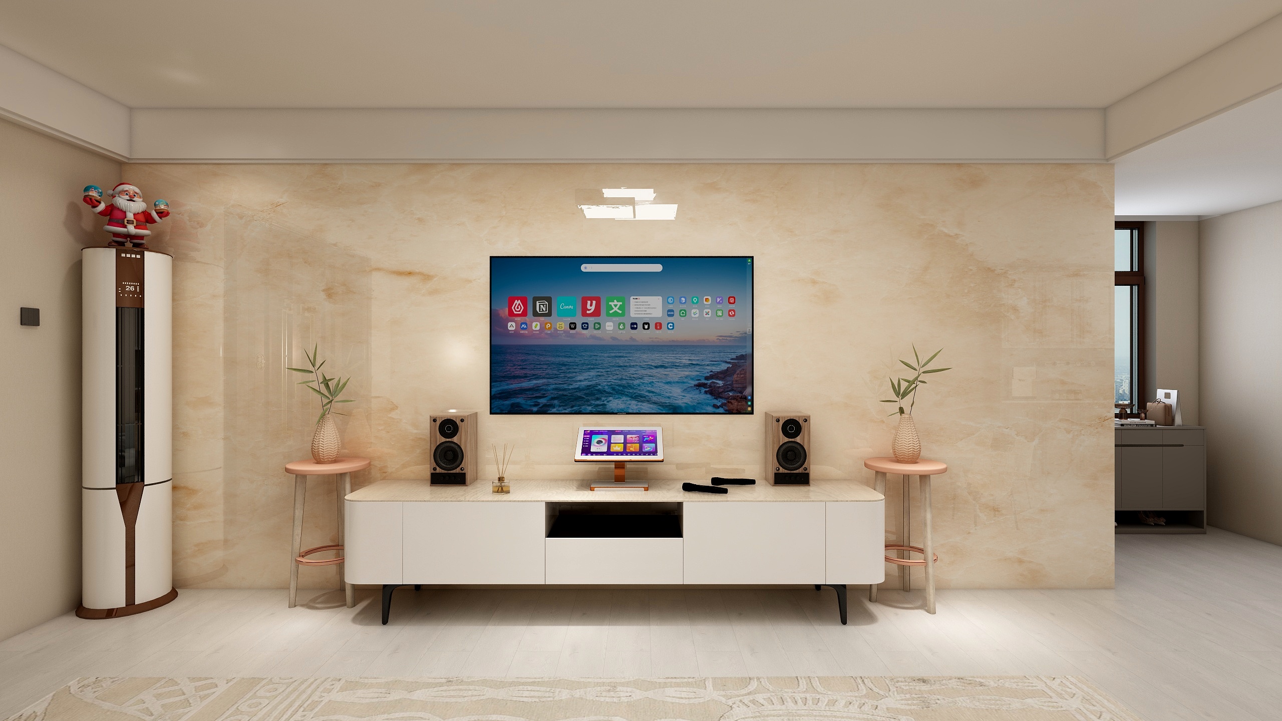 壹恒設計-轻奢风单身公寓设计-装修设计方案