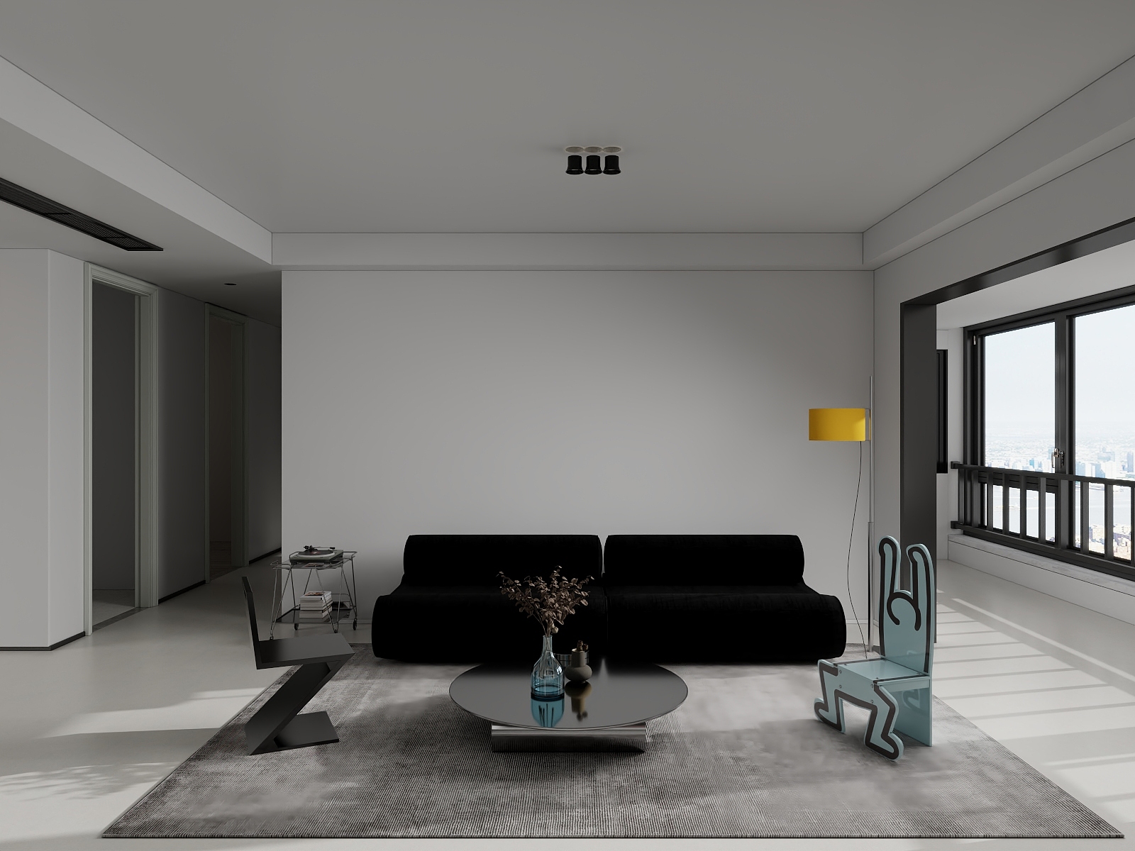 吴爽-139m²现代极简-装修效果图