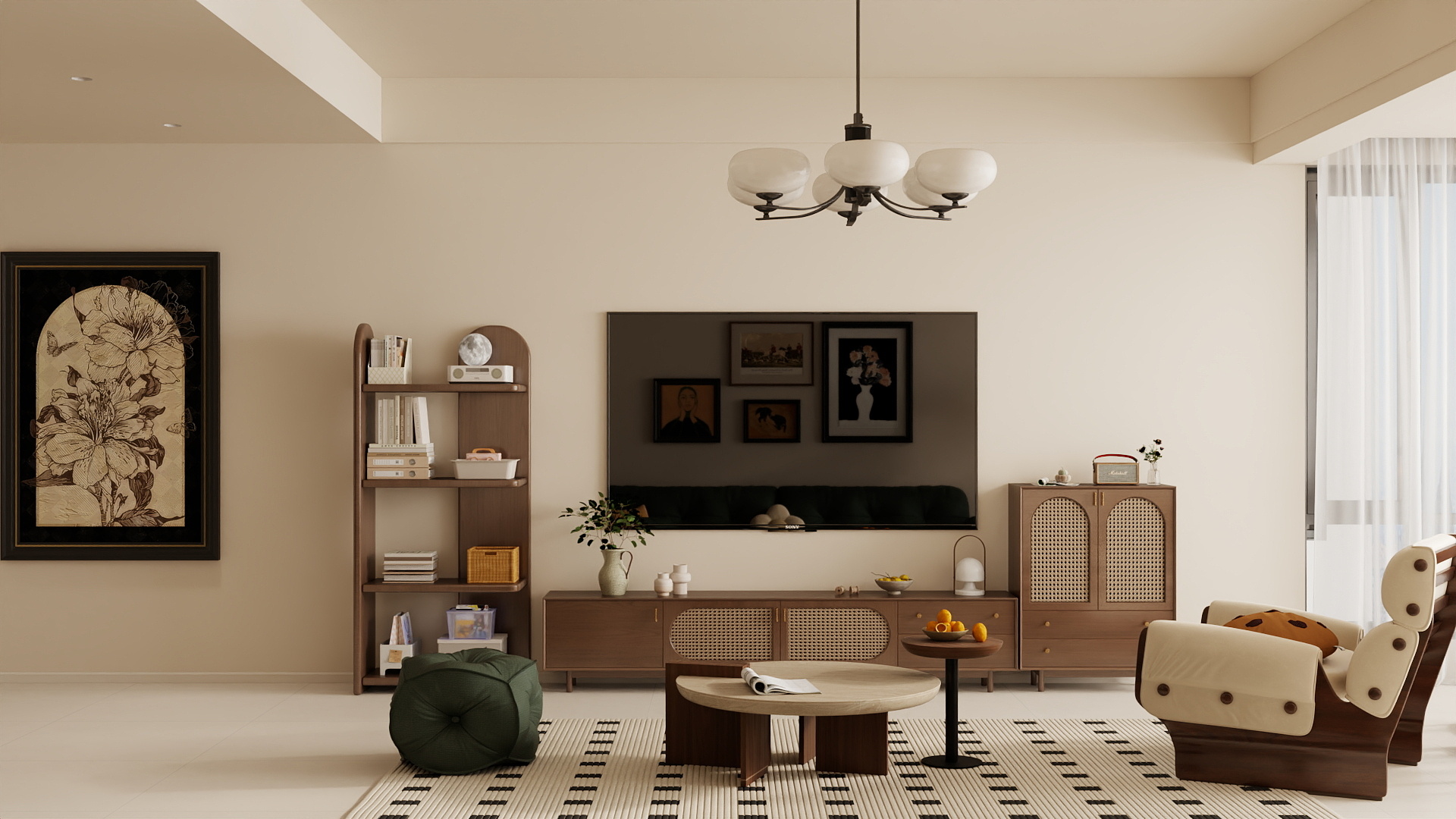 吴爽-奶油复古风格设计装修效果图