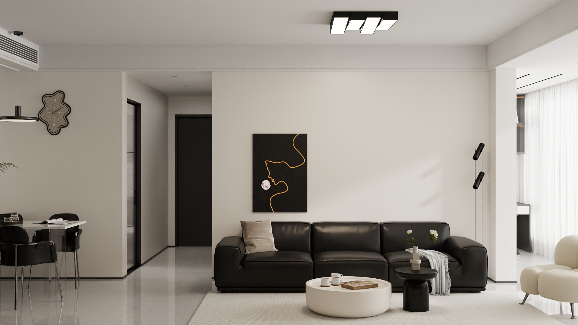 吴爽-91m²现代简约风格装修效果图