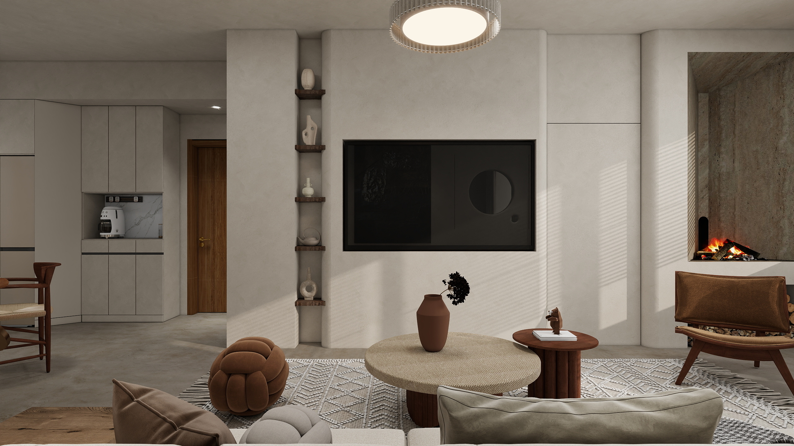 全案设计师李小龙-【侘寂风】85平三居室装修效果图