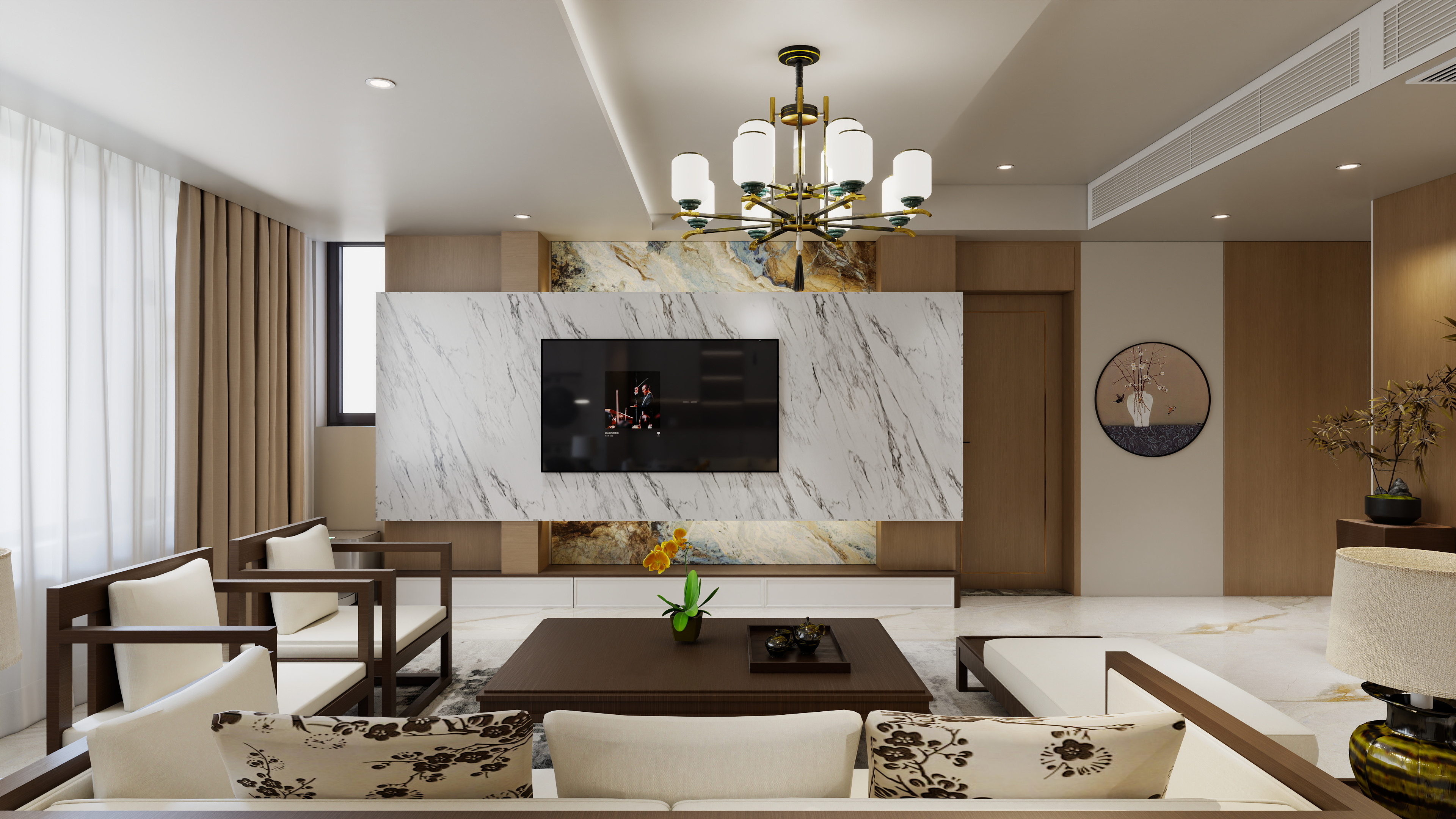 邵工做设计-远洋汉口公馆124㎡3室装修效果图