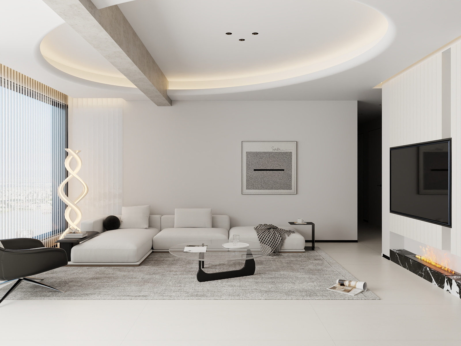 吴爽-132m²现代轻奢风格设计装修效果图