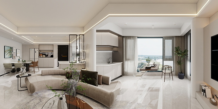 秋禾装饰DQ设计谢德鹏-金瓯湾1#505效果图-装修设计方案